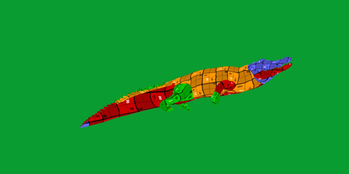 American Alligator Low-poly 3D model_20