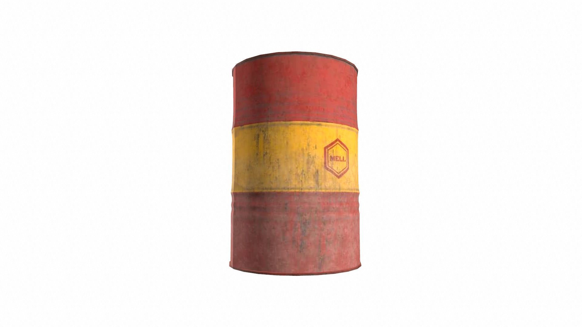 Oil Drum Low-poly 3D model_6