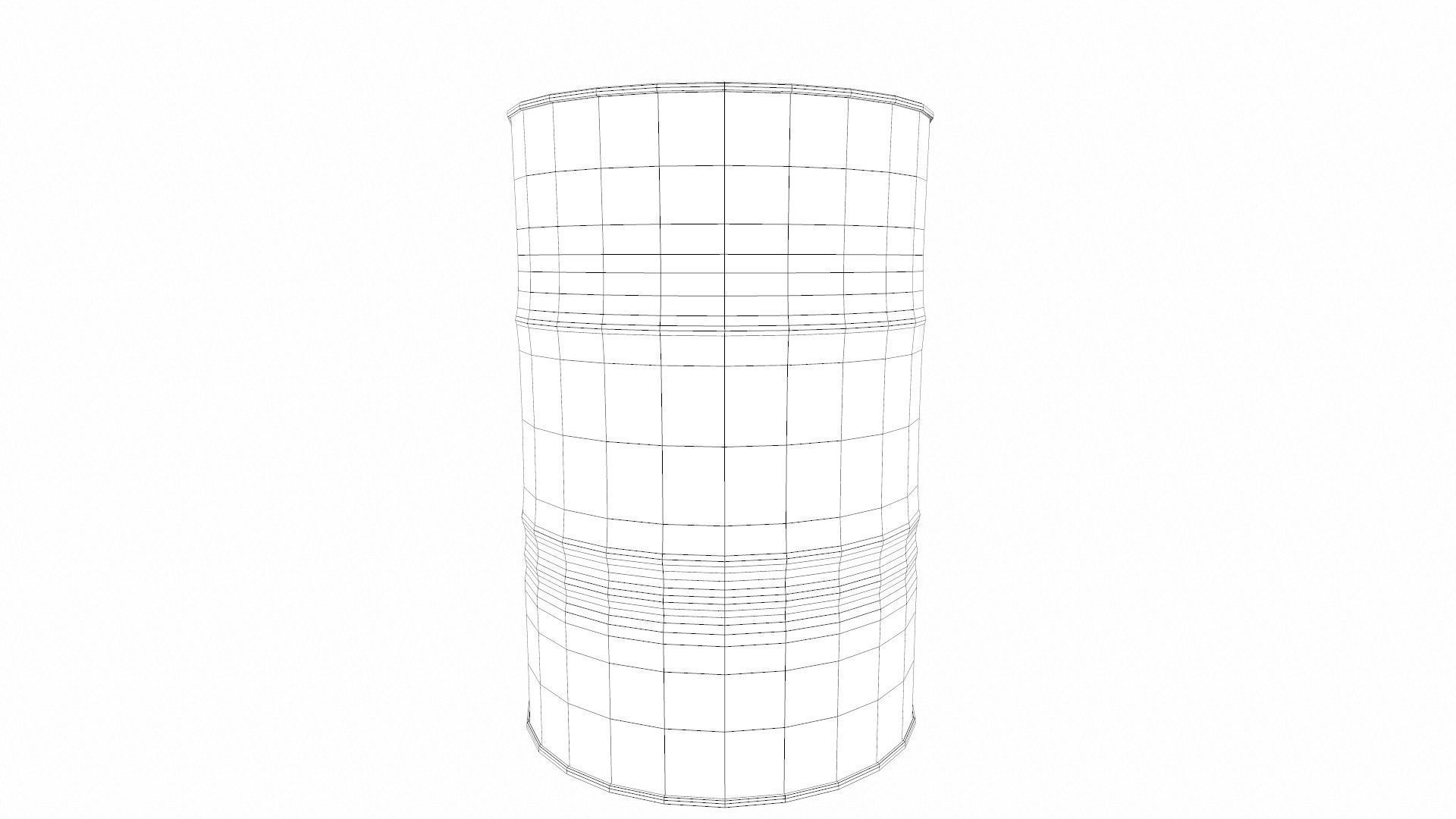 Oil Drum Low-poly 3D model_9