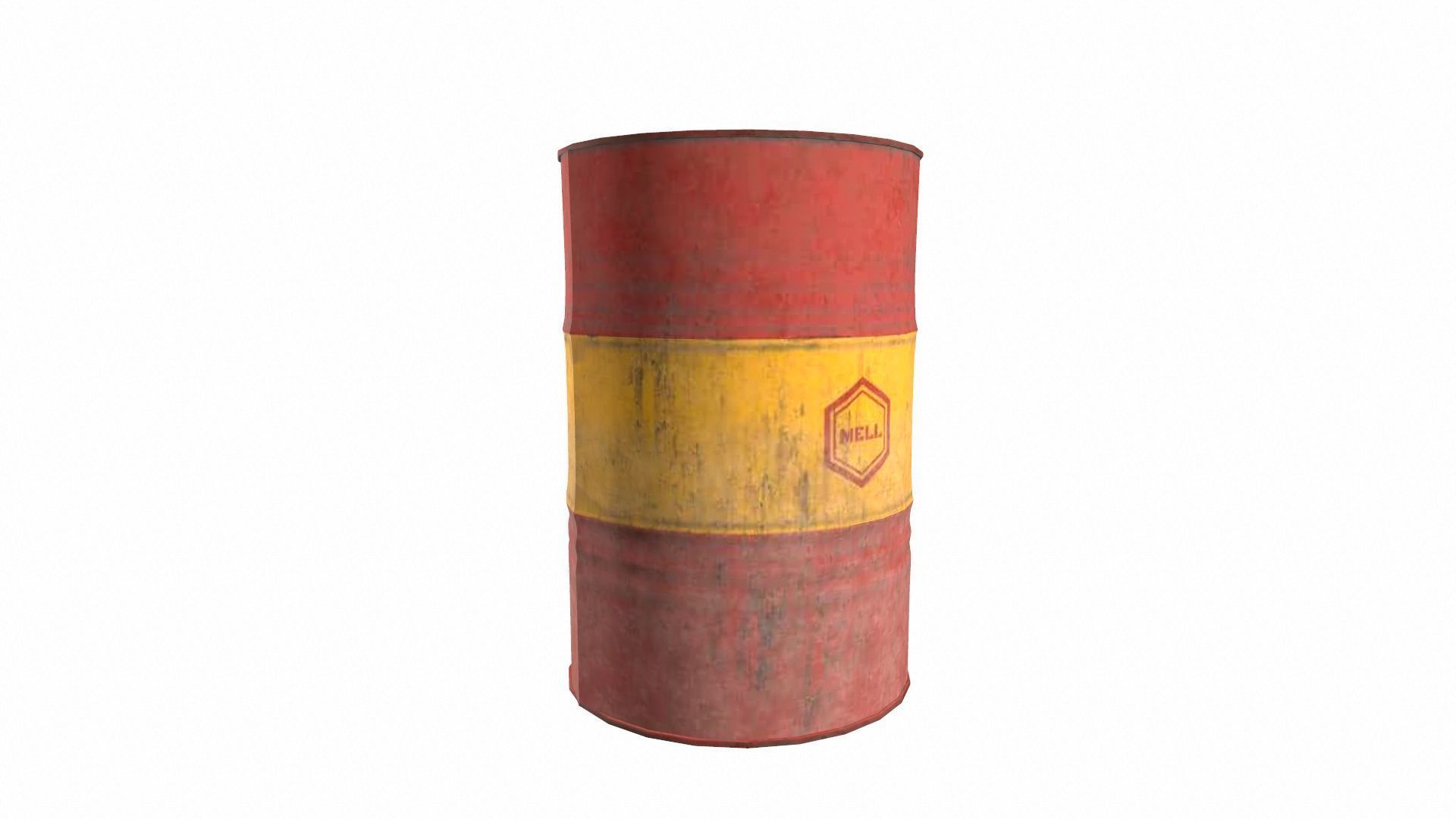 Oil Drum Low-poly 3D model_4