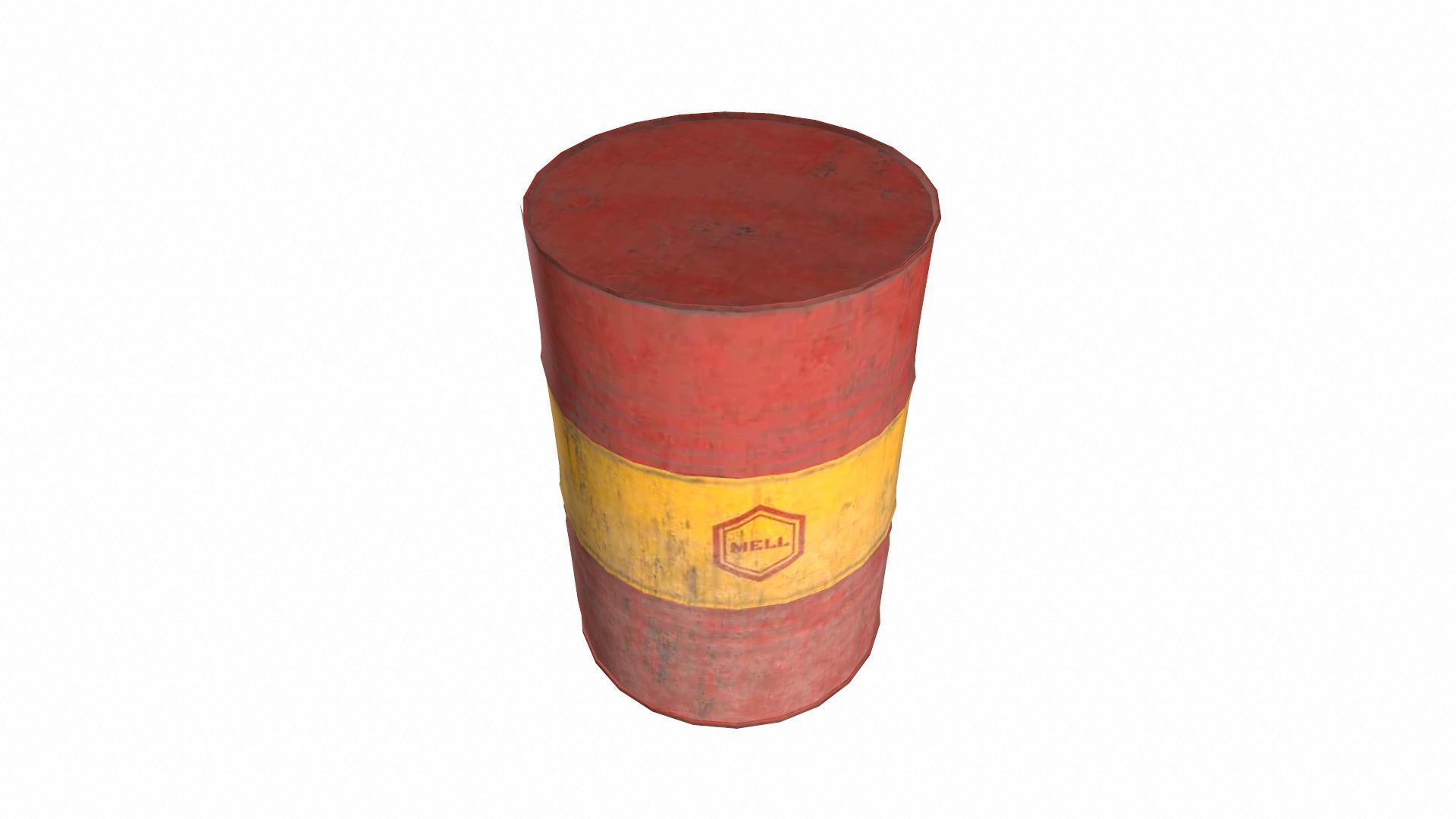 Oil Drum Low-poly 3D model_5