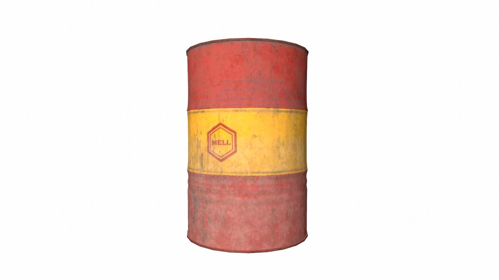 Oil Drum Low-poly 3D model_2