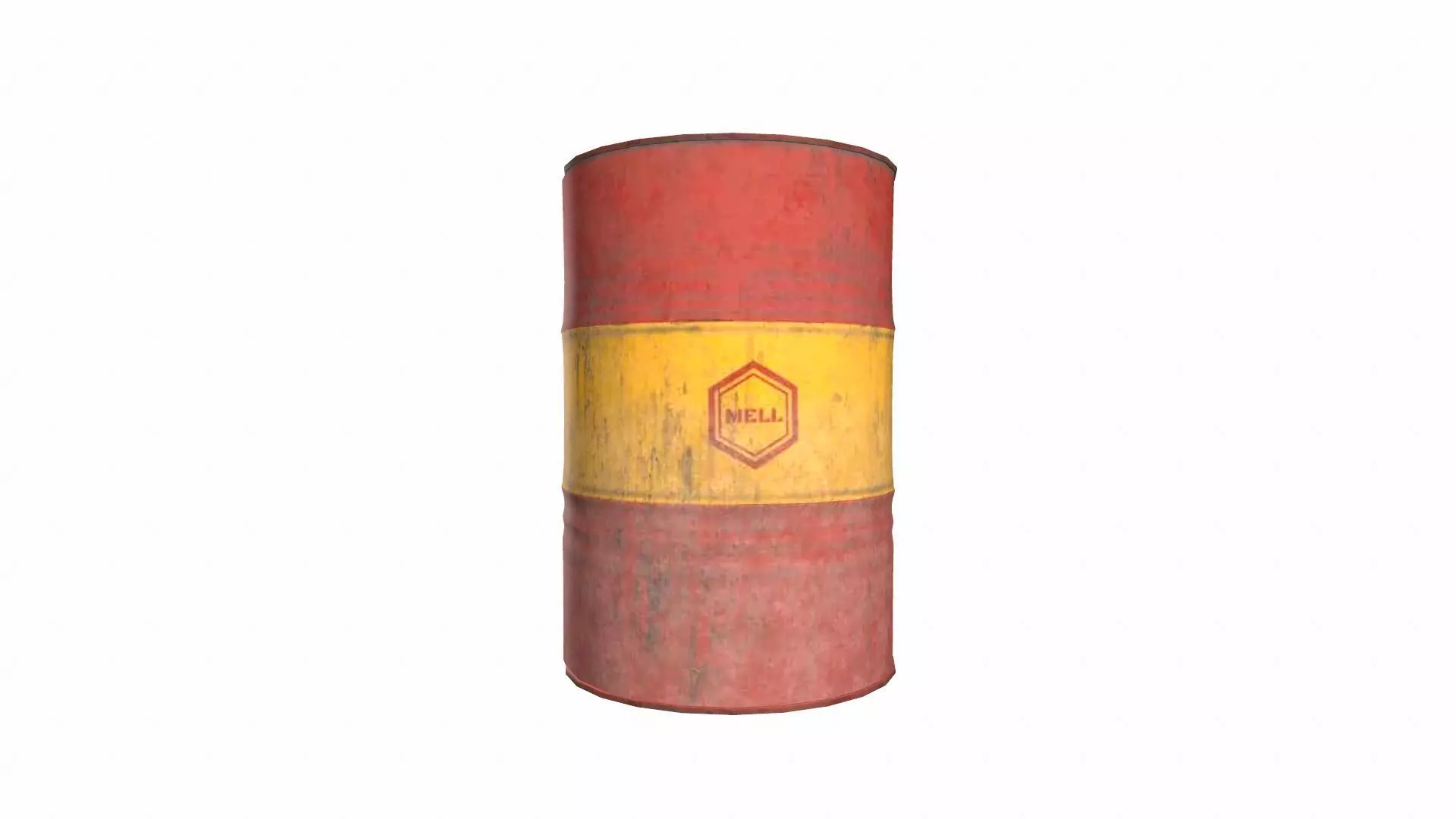 Oil Drum Low-poly 3D model_0