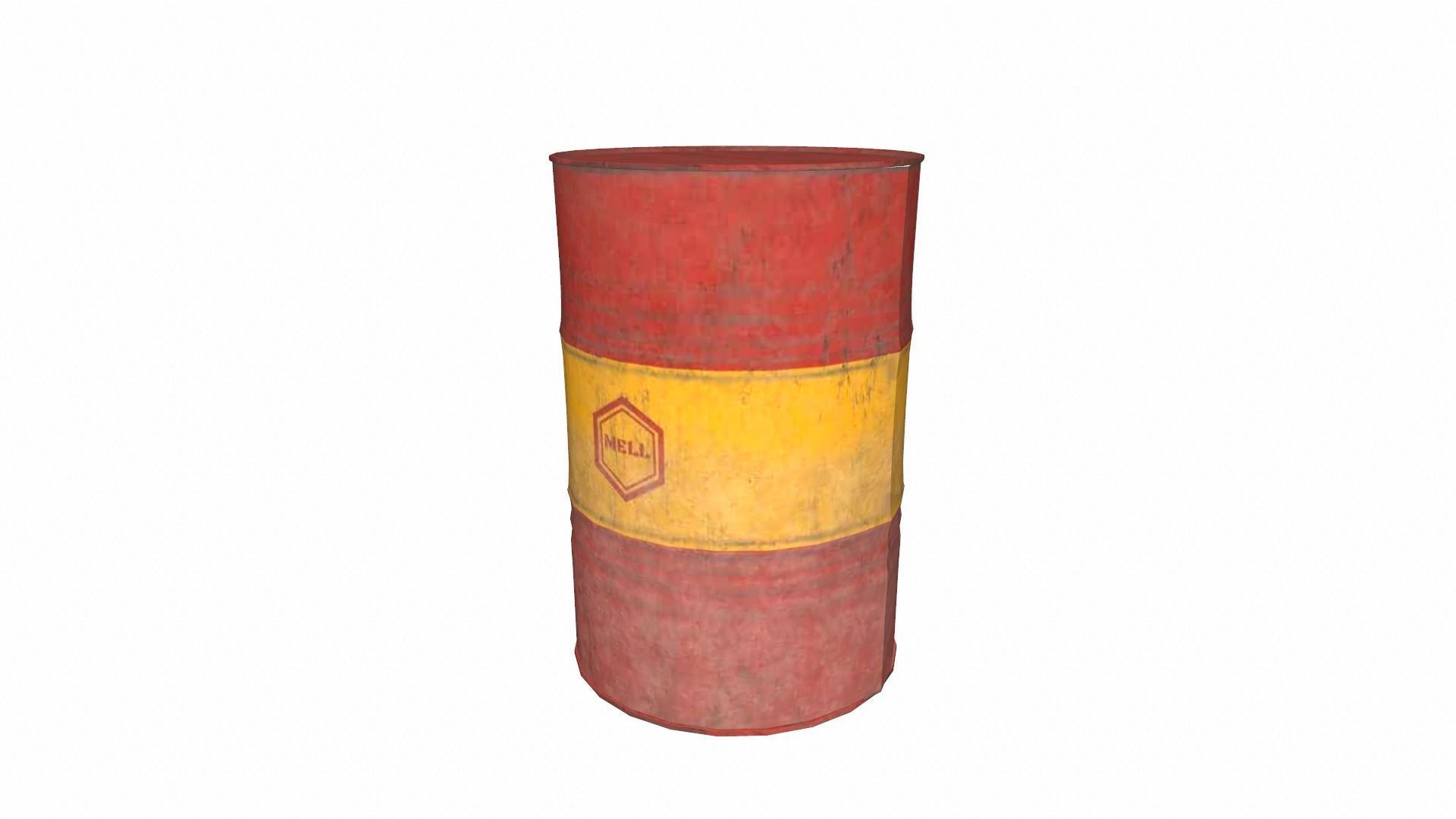 Oil Drum Low-poly 3D model_7
