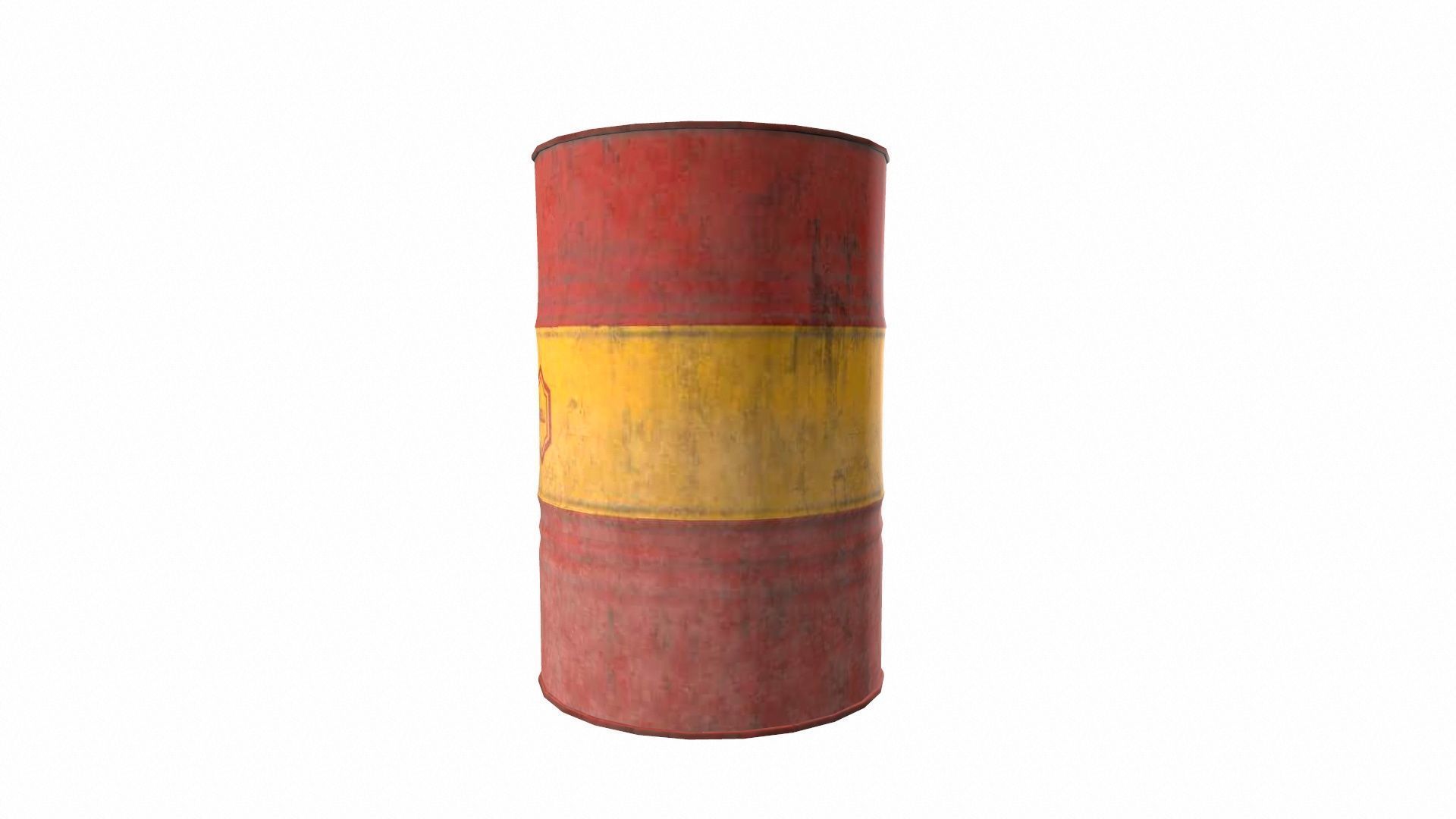 Oil Drum Low-poly 3D model_3