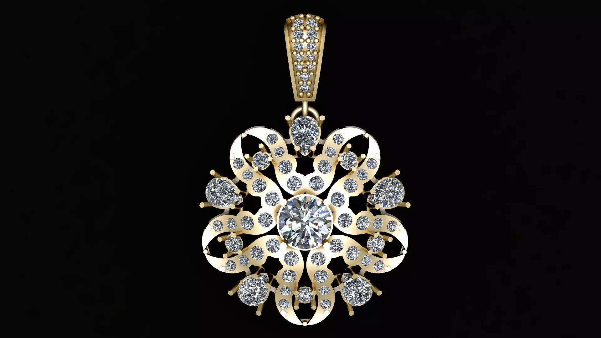 PRECIOUS FLORAL PENDANT 3D PRINTABLE MODEL 3D print model