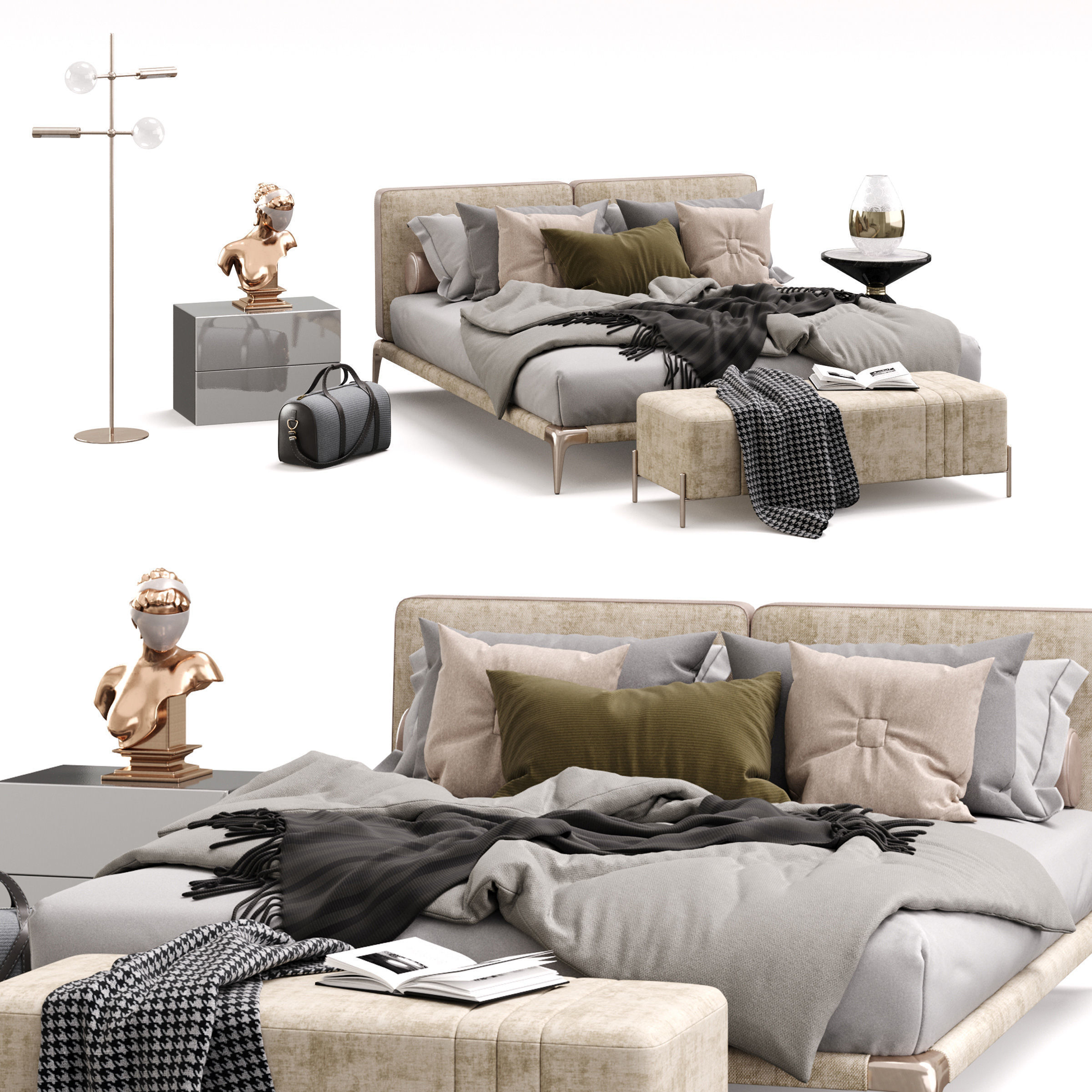 Archmodels vol 284 - collection of bedroom sets 3D model_8