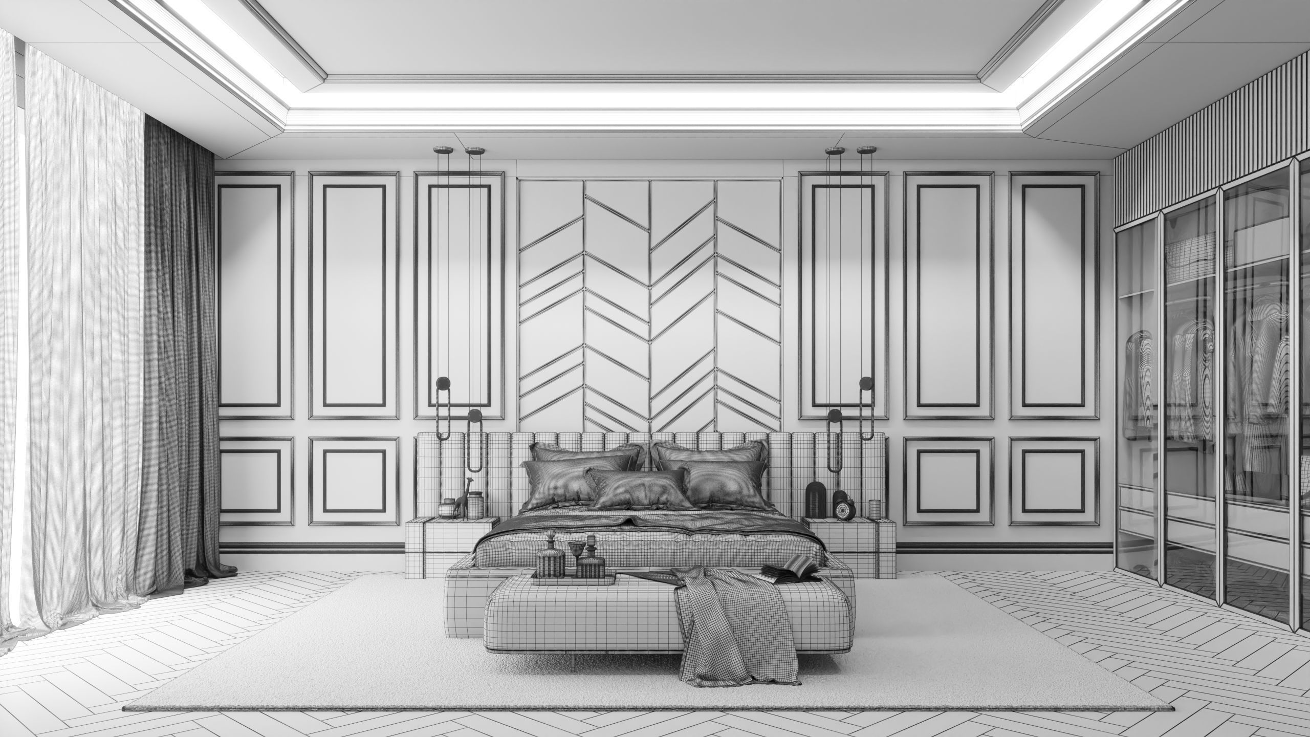 Archmodels vol 284 - collection of bedroom sets 3D model_1
