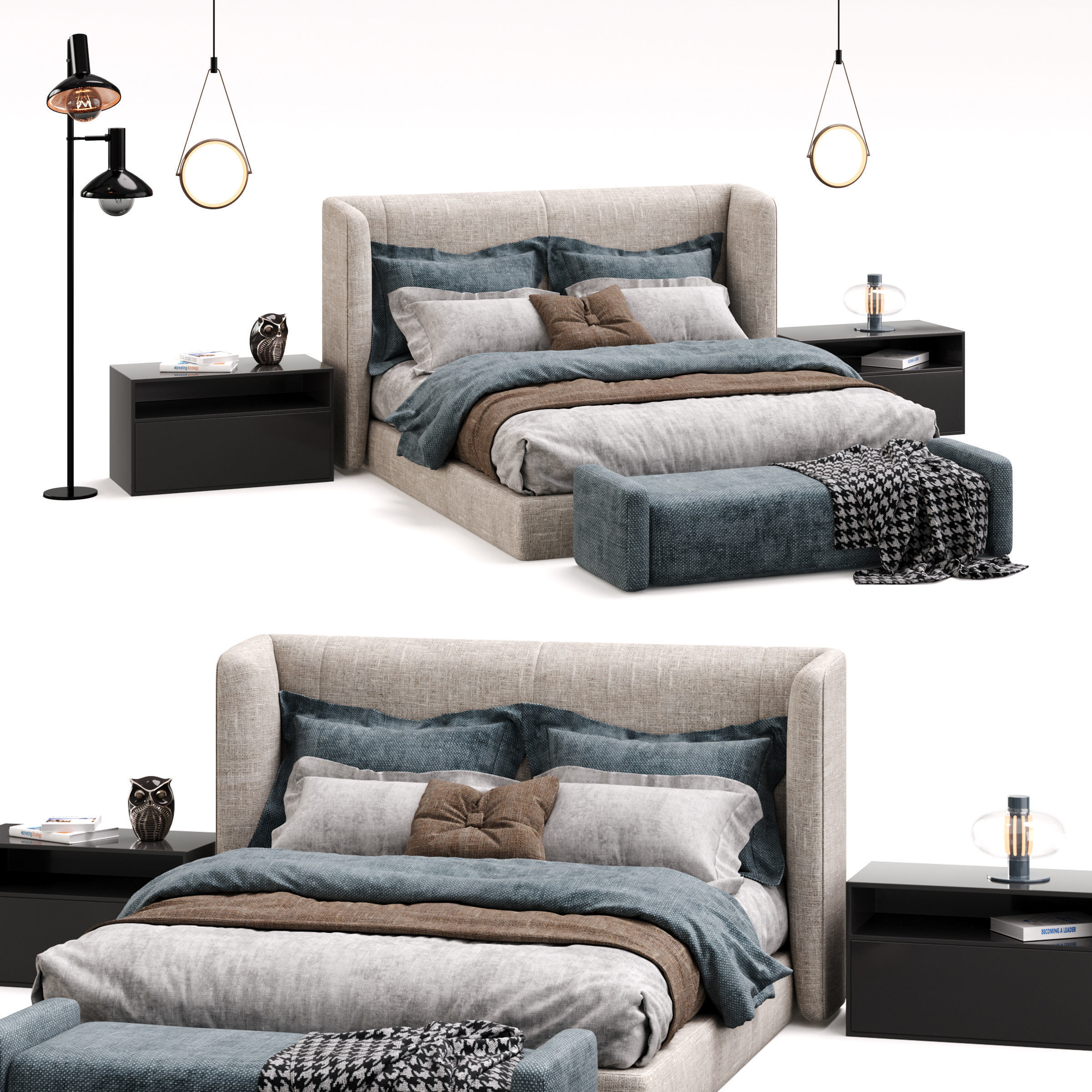 Archmodels vol 284 - collection of bedroom sets 3D model_4