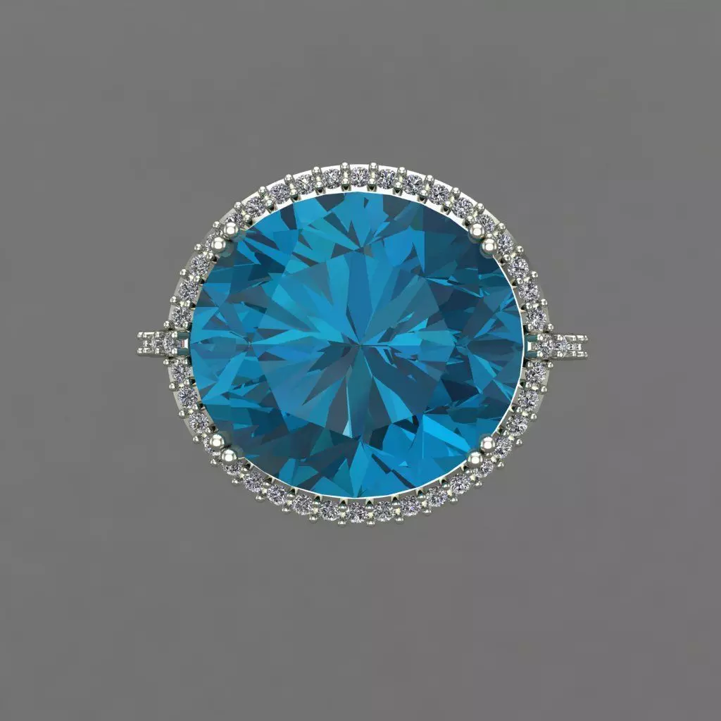 topaz Woman Diamond Ring 3d Print model 3D print model