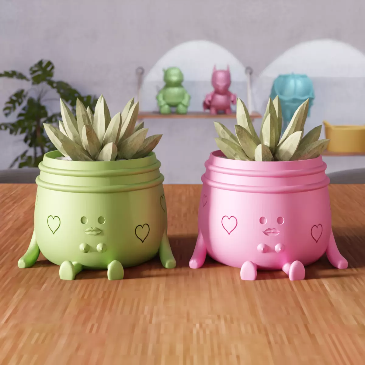 Sitting Cute Planters with 2 Breast and 2 Lip Versions - 306 3D print model_0