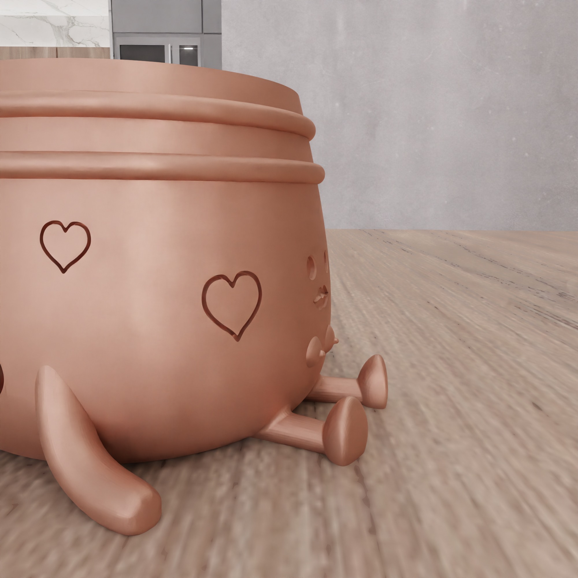 Sitting Cute Planters with 2 Breast and 2 Lip Versions - 306 3D print model_14