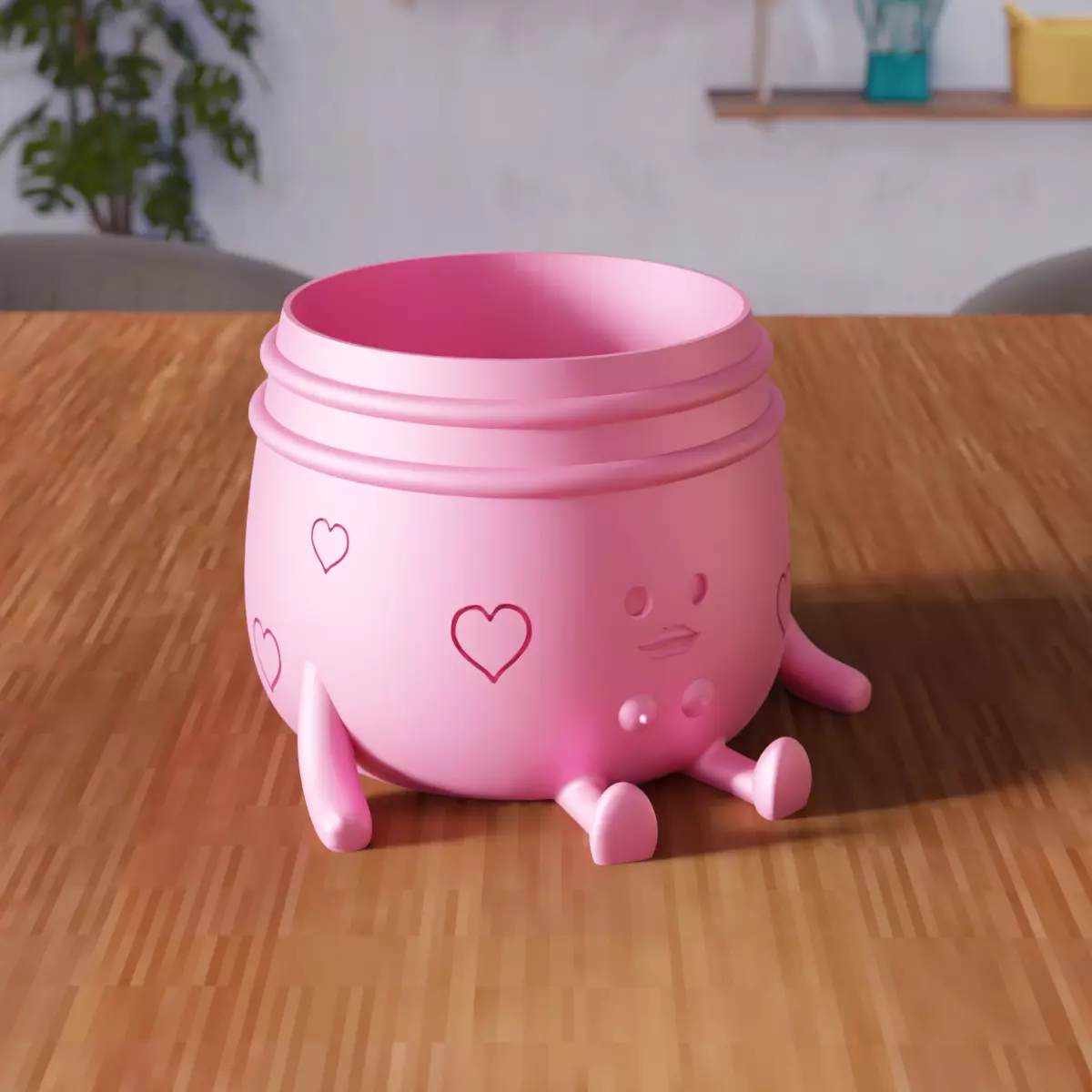 Sitting Cute Planters with 2 Breast and 2 Lip Versions - 306 3D print model_2