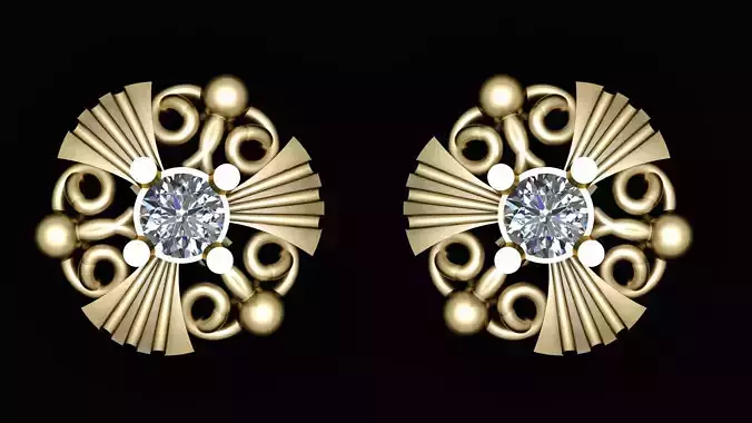 KENNETH GOLD EARRING 3D PRINTABLE MODEL 