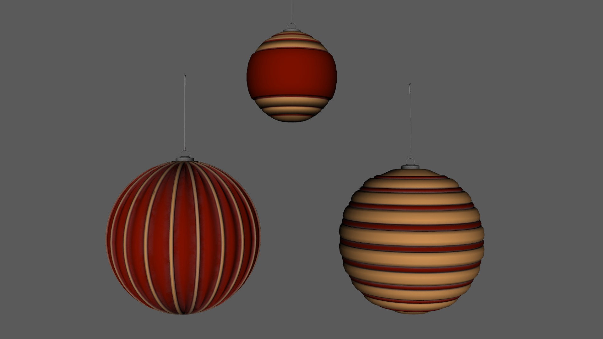 Ornaments Christmas Light Low-poly 3D model_11