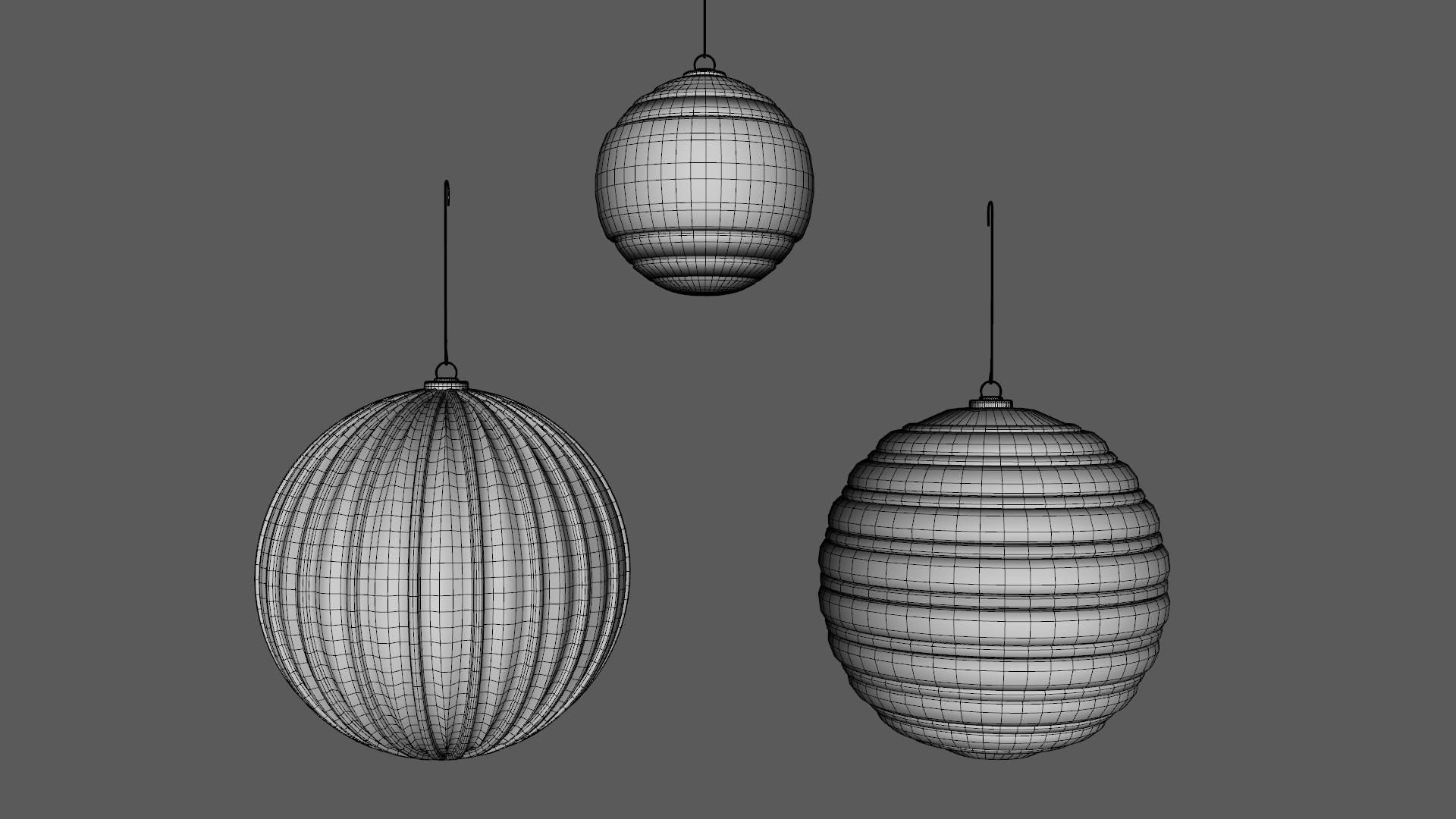 Ornaments Christmas Light Low-poly 3D model_9