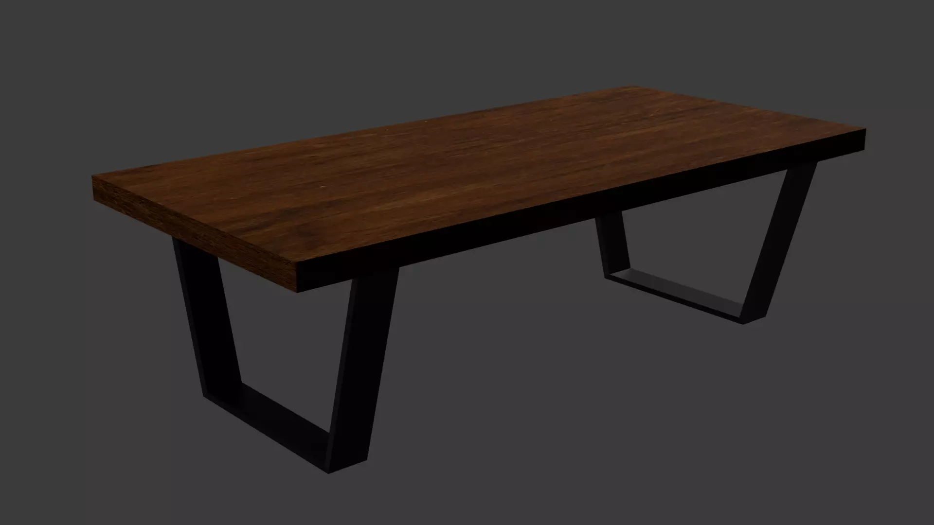 Wooden Table Low-poly 3D model_0