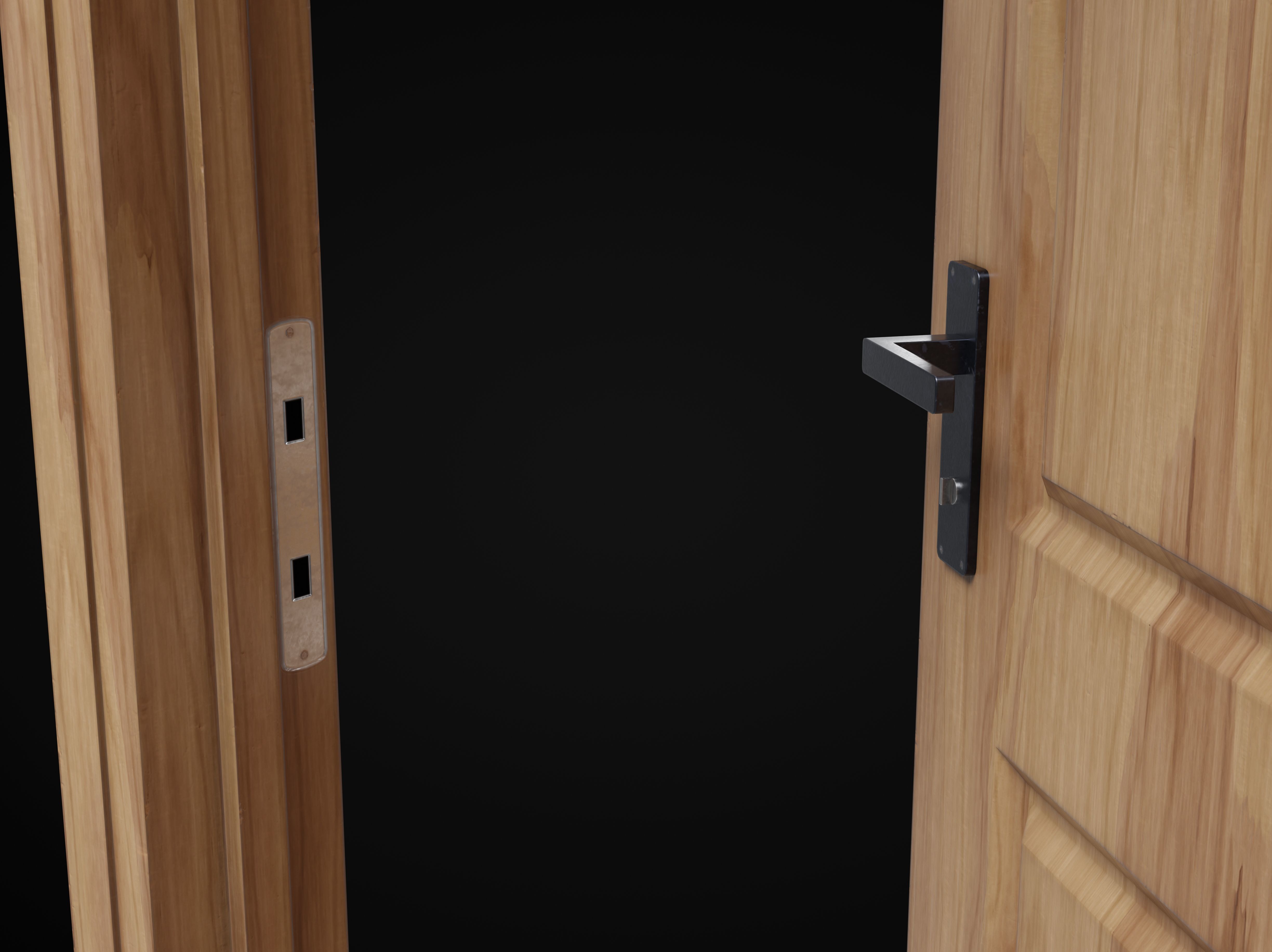 Collection of wooden doors Low-poly 3D model_14