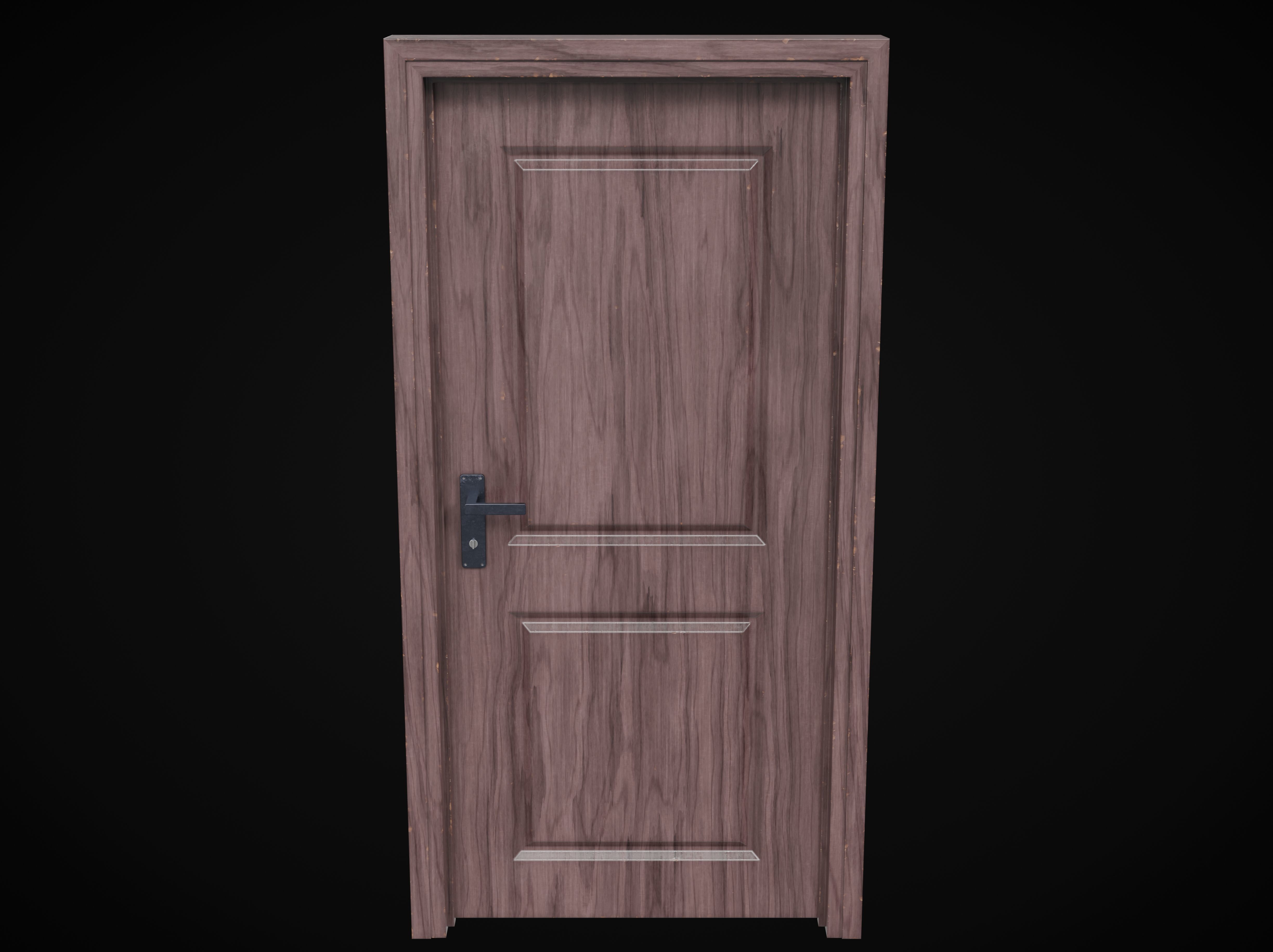 Collection of wooden doors Low-poly 3D model_10