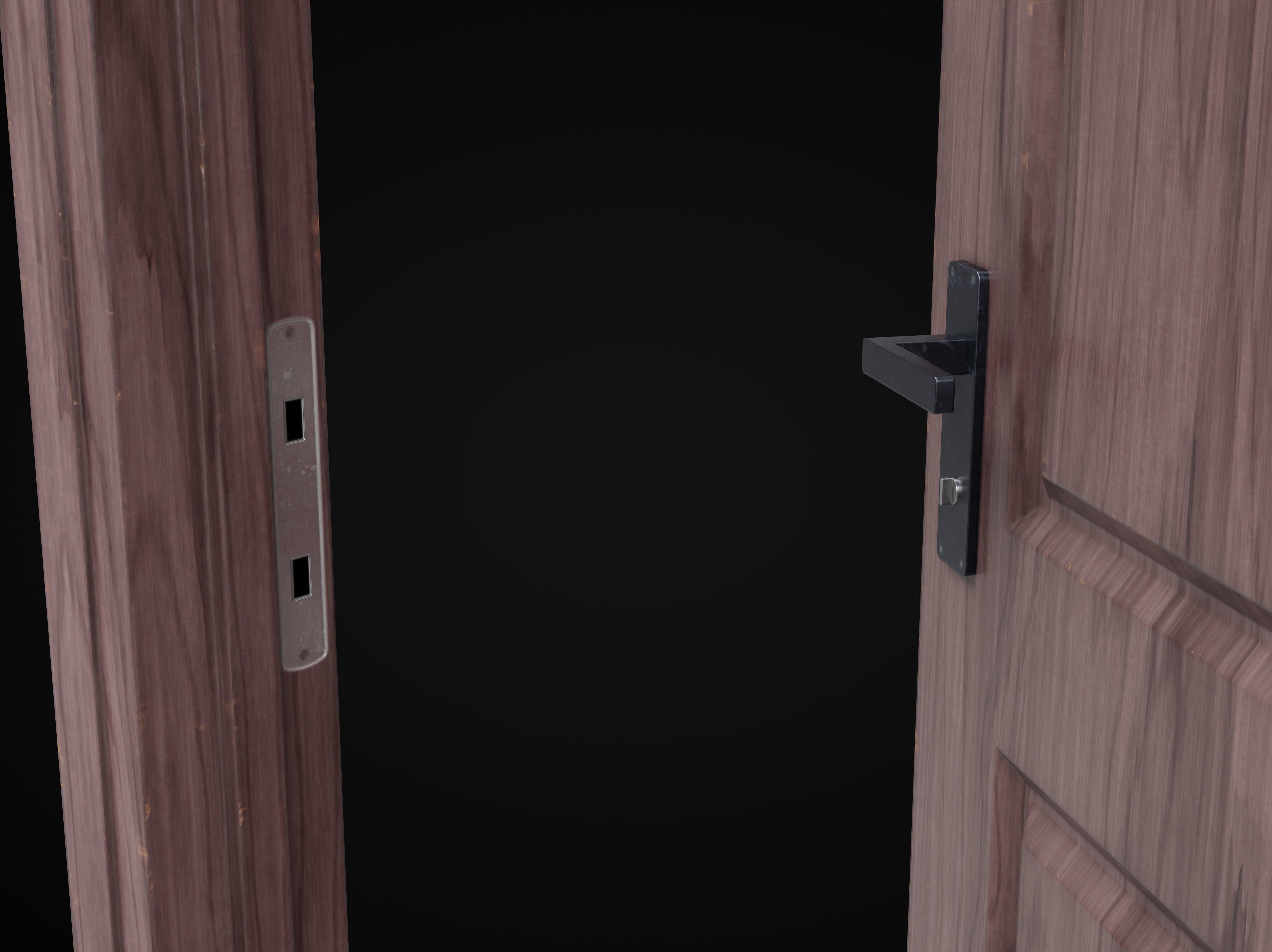 Collection of wooden doors Low-poly 3D model_16
