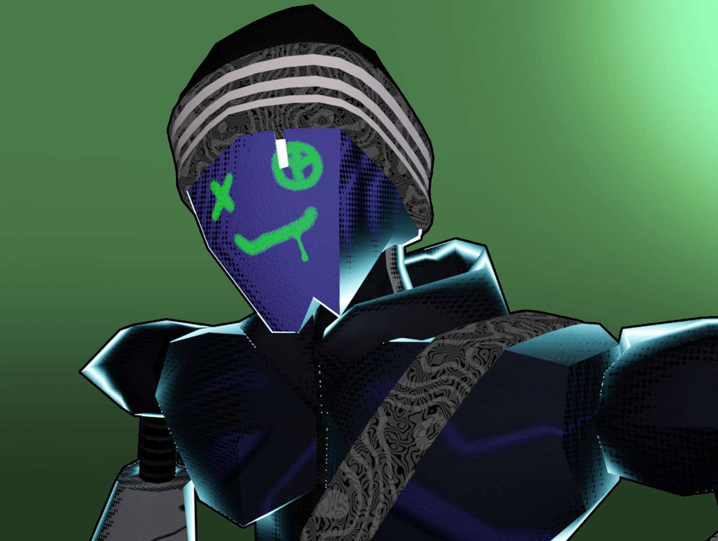 Low Poly retro robot design 3D model_4