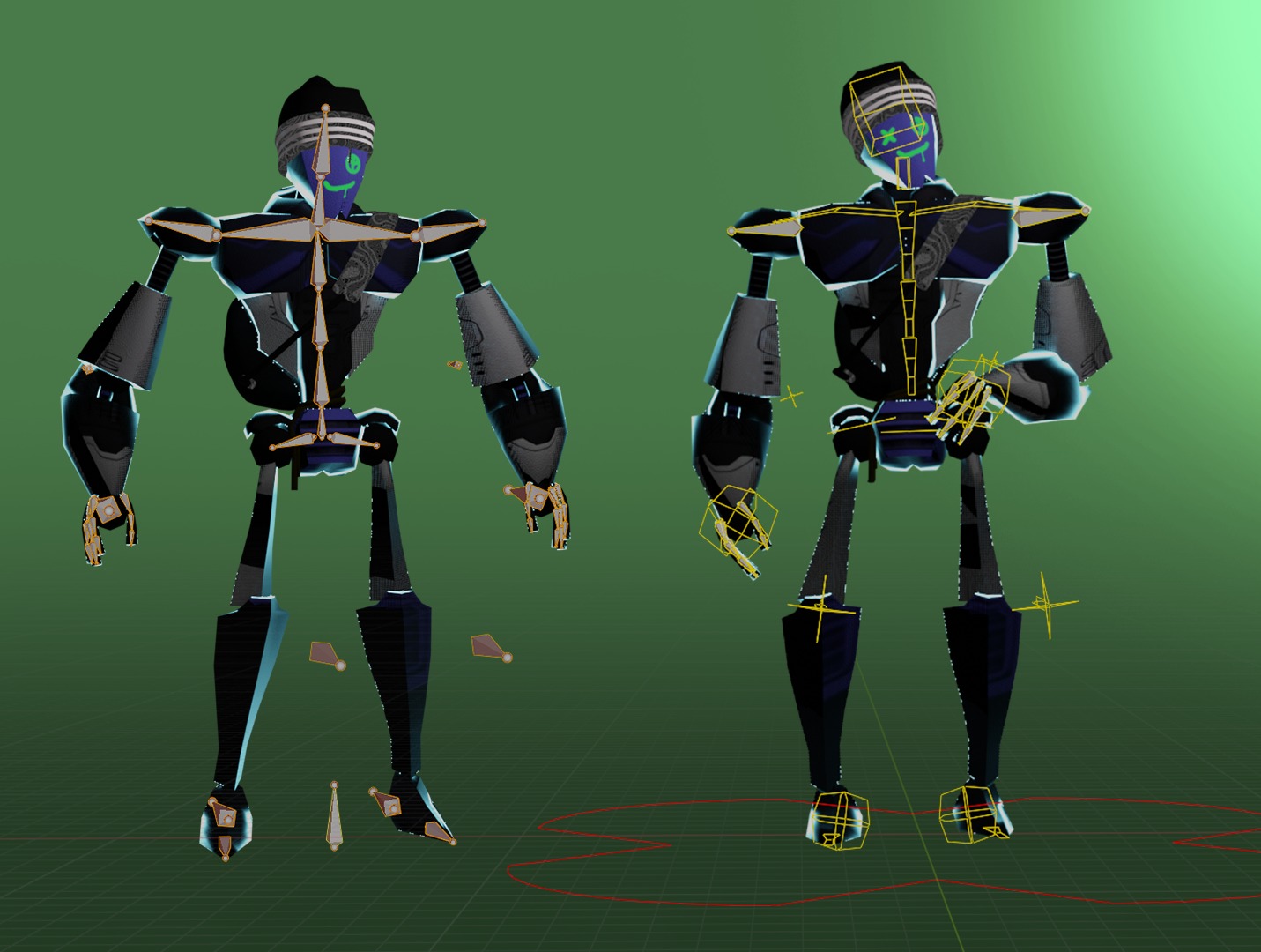 Low Poly retro robot design 3D model_3