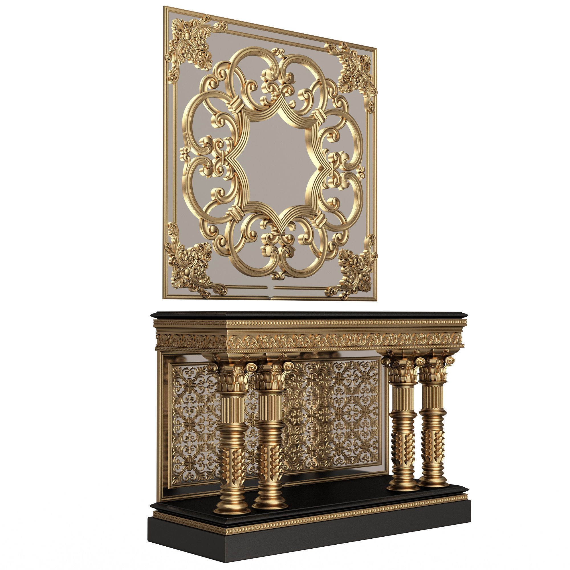 Classic Console Table Collection Low-poly 3D model_69