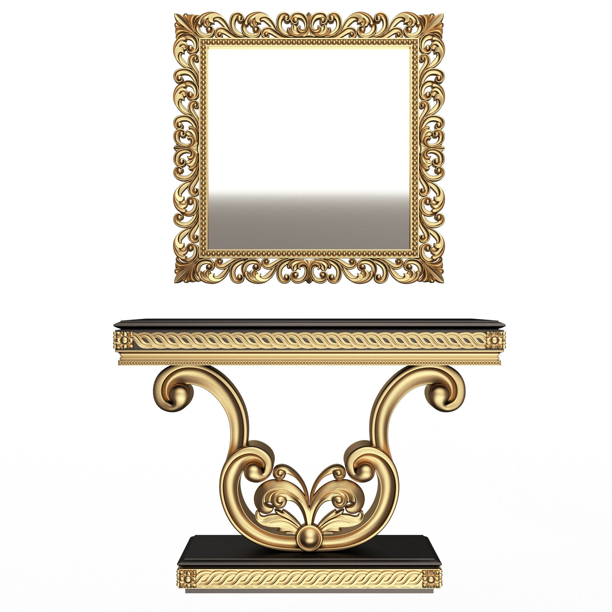 Classic Console Table Collection Low-poly 3D model_94