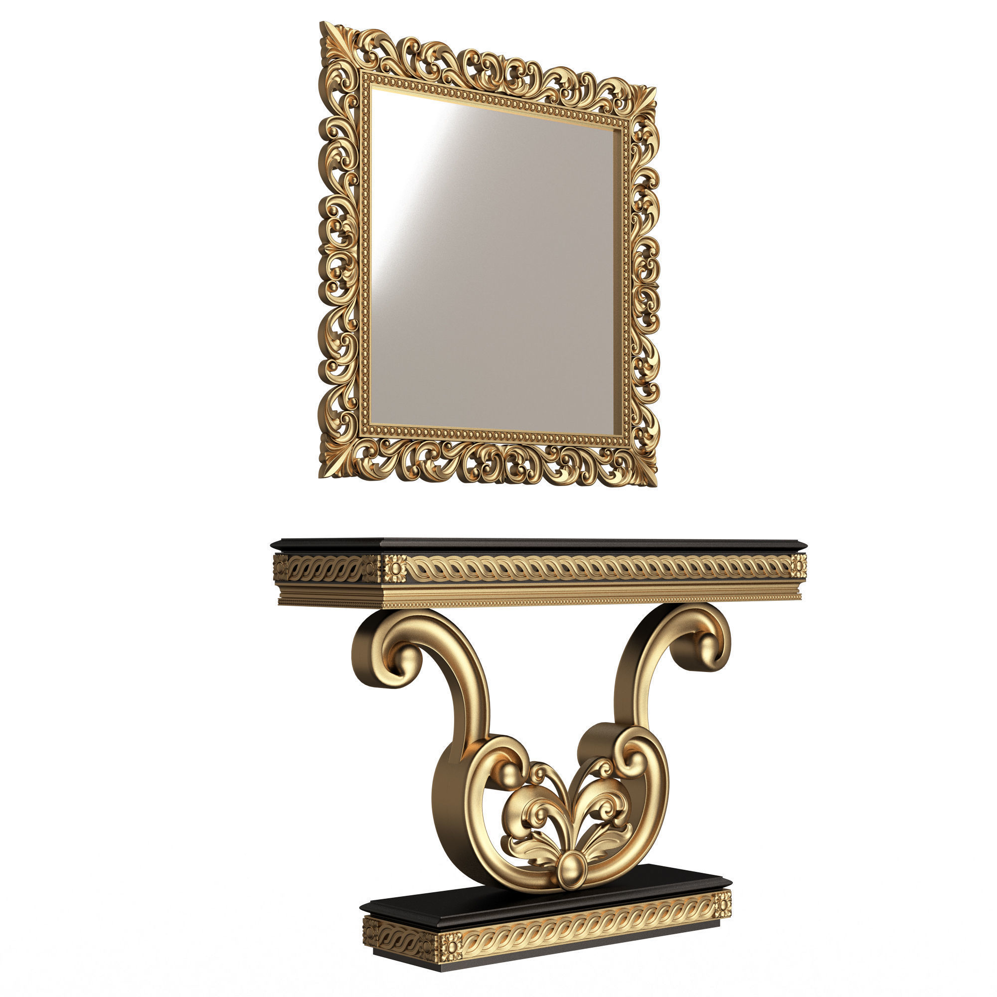 Classic Console Table Collection Low-poly 3D model_97