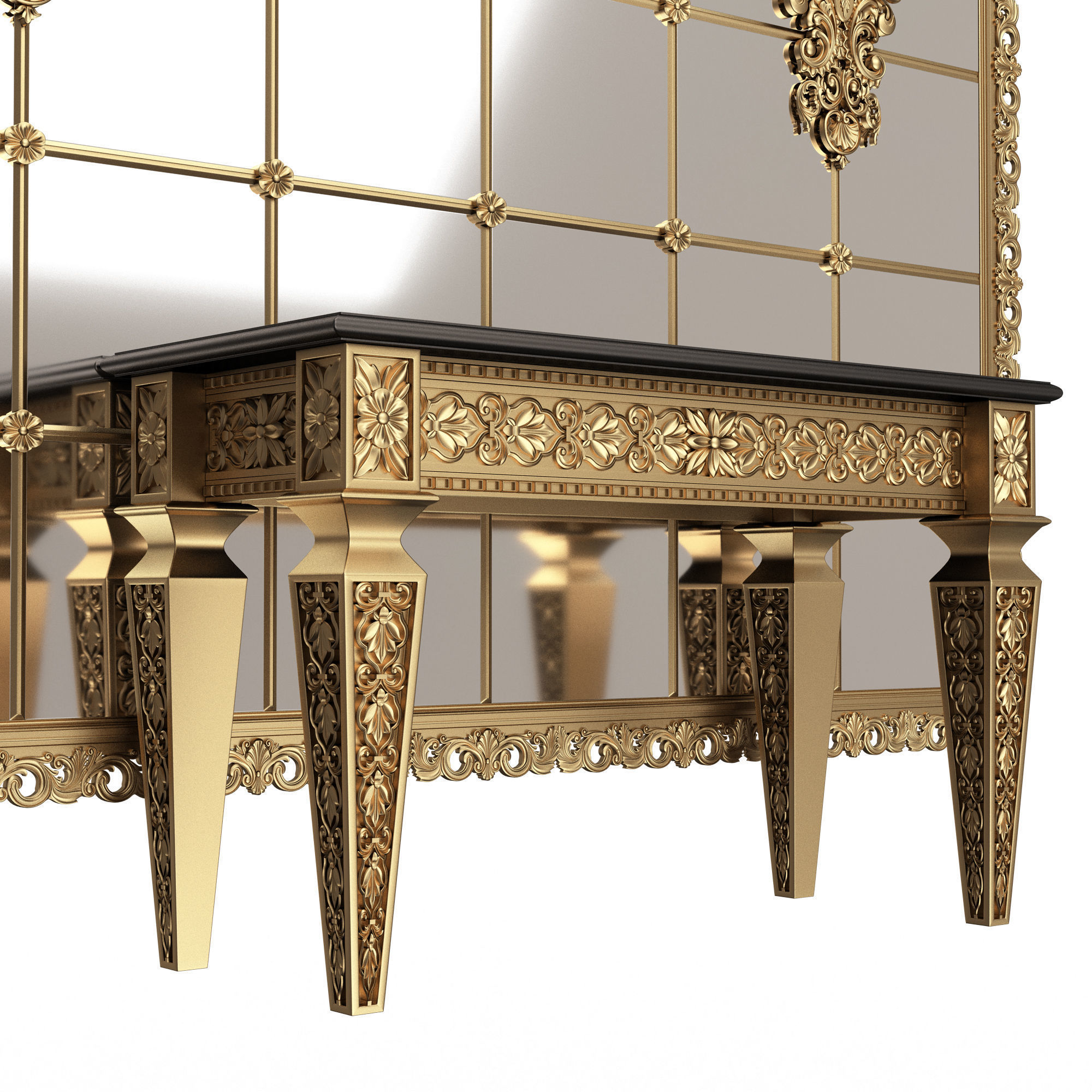 Classic Console Table Collection Low-poly 3D model_36