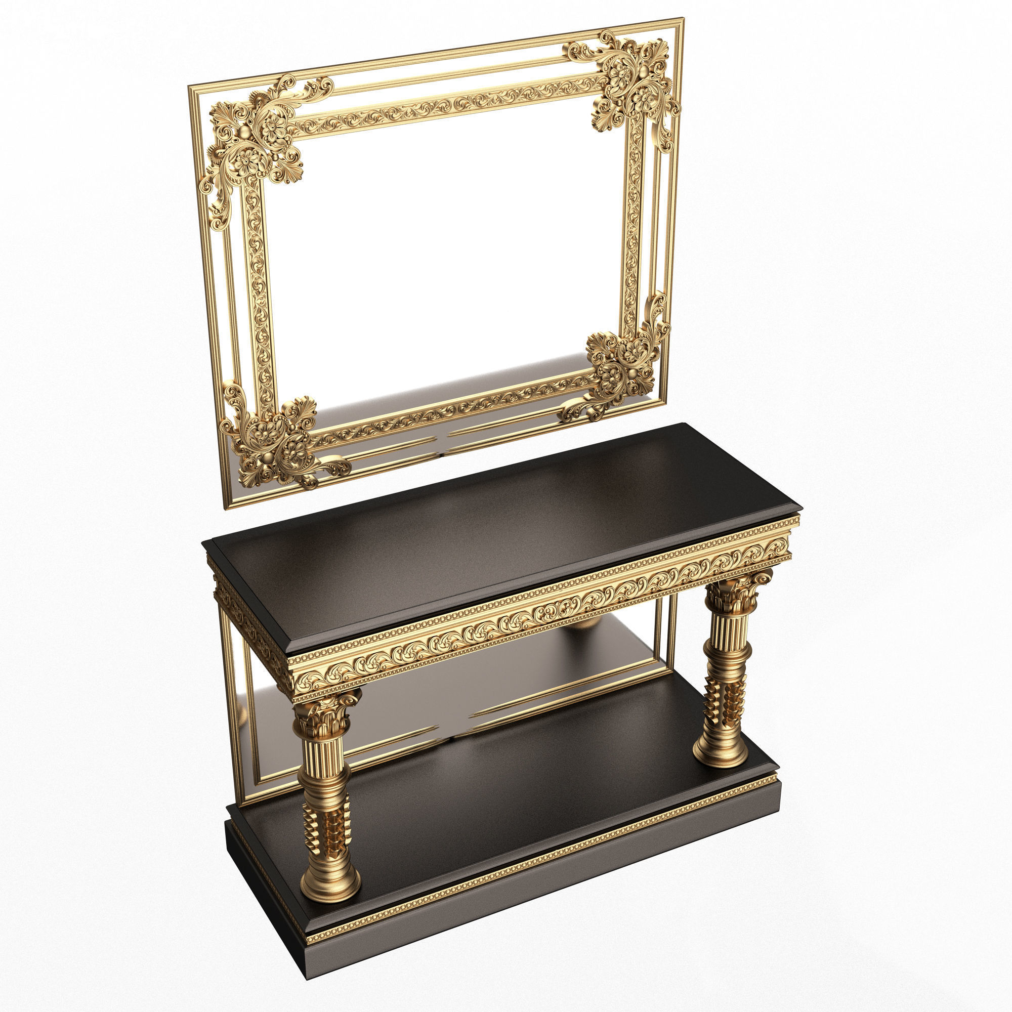 Classic Console Table Collection Low-poly 3D model_60