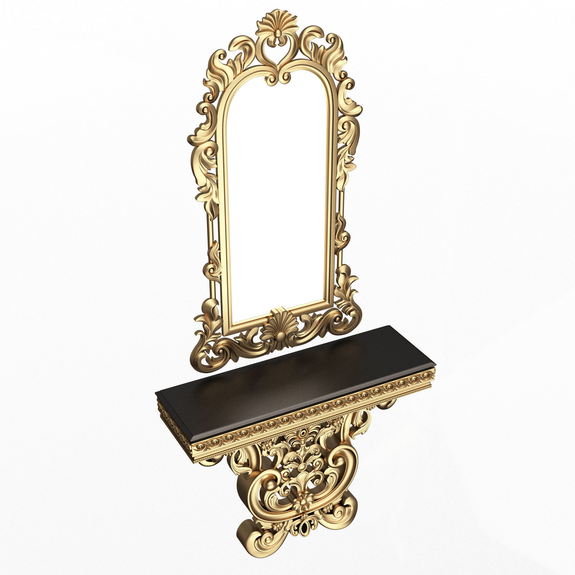 Classic Console Table Collection Low-poly 3D model_46