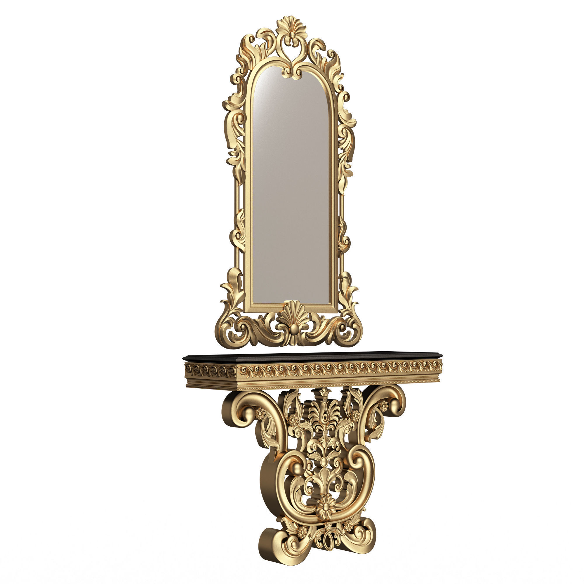 Classic Console Table Collection Low-poly 3D model_48