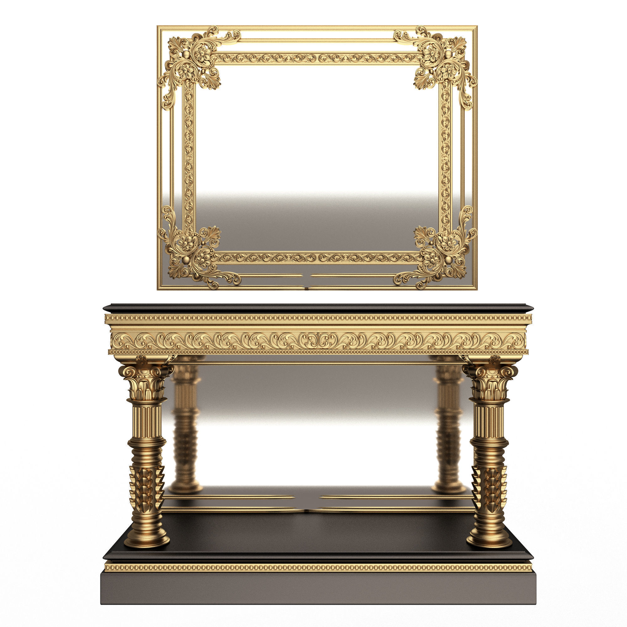 Classic Console Table Collection Low-poly 3D model_59