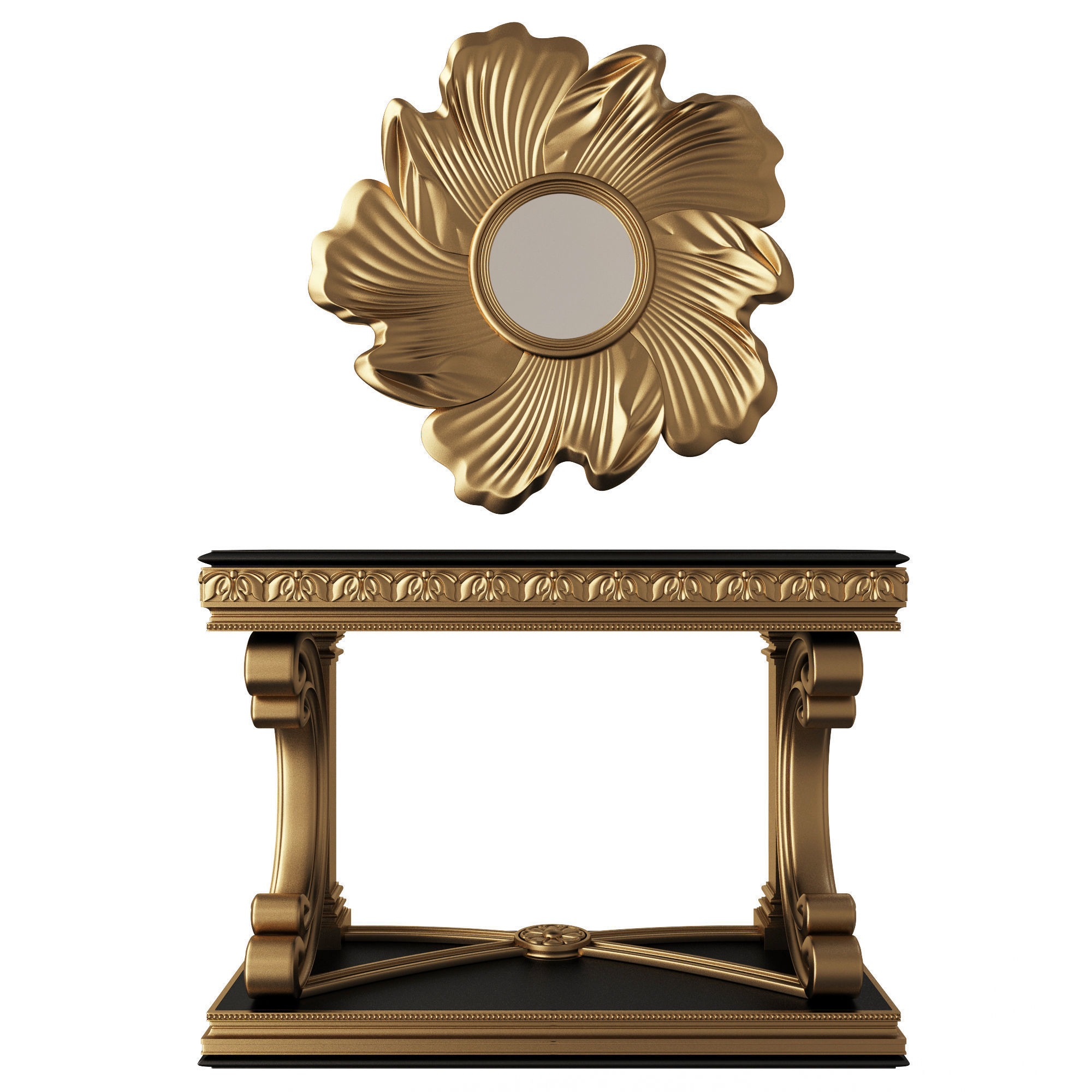 Classic Console Table Collection Low-poly 3D model_90