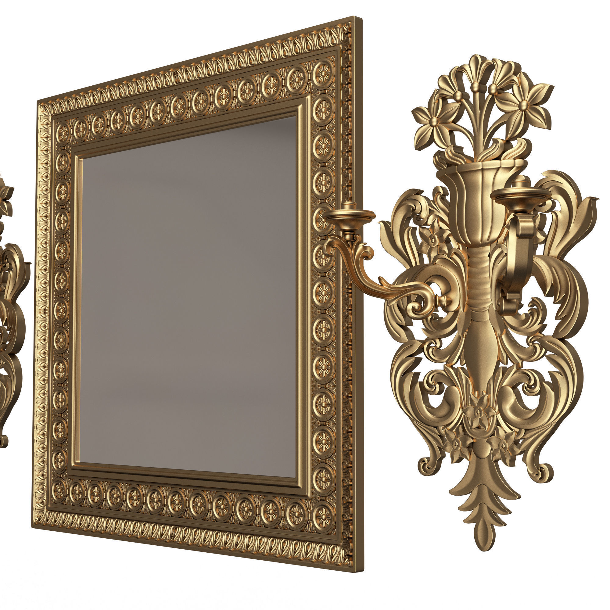 Classic Console Table Collection Low-poly 3D model_42