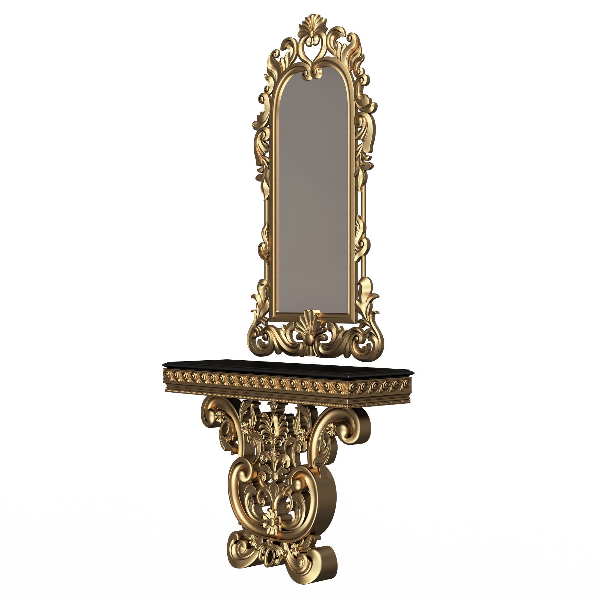 Classic Console Table Collection Low-poly 3D model_47