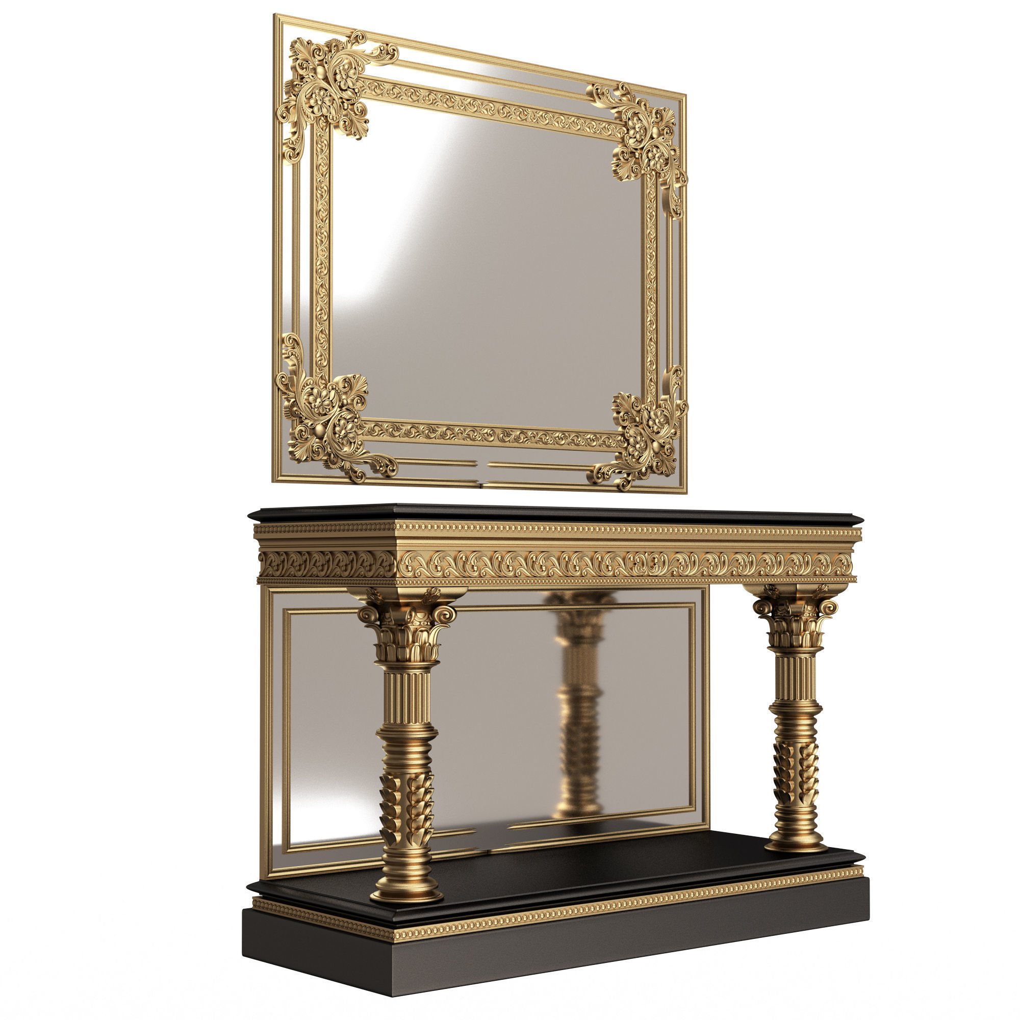 Classic Console Table Collection Low-poly 3D model_62
