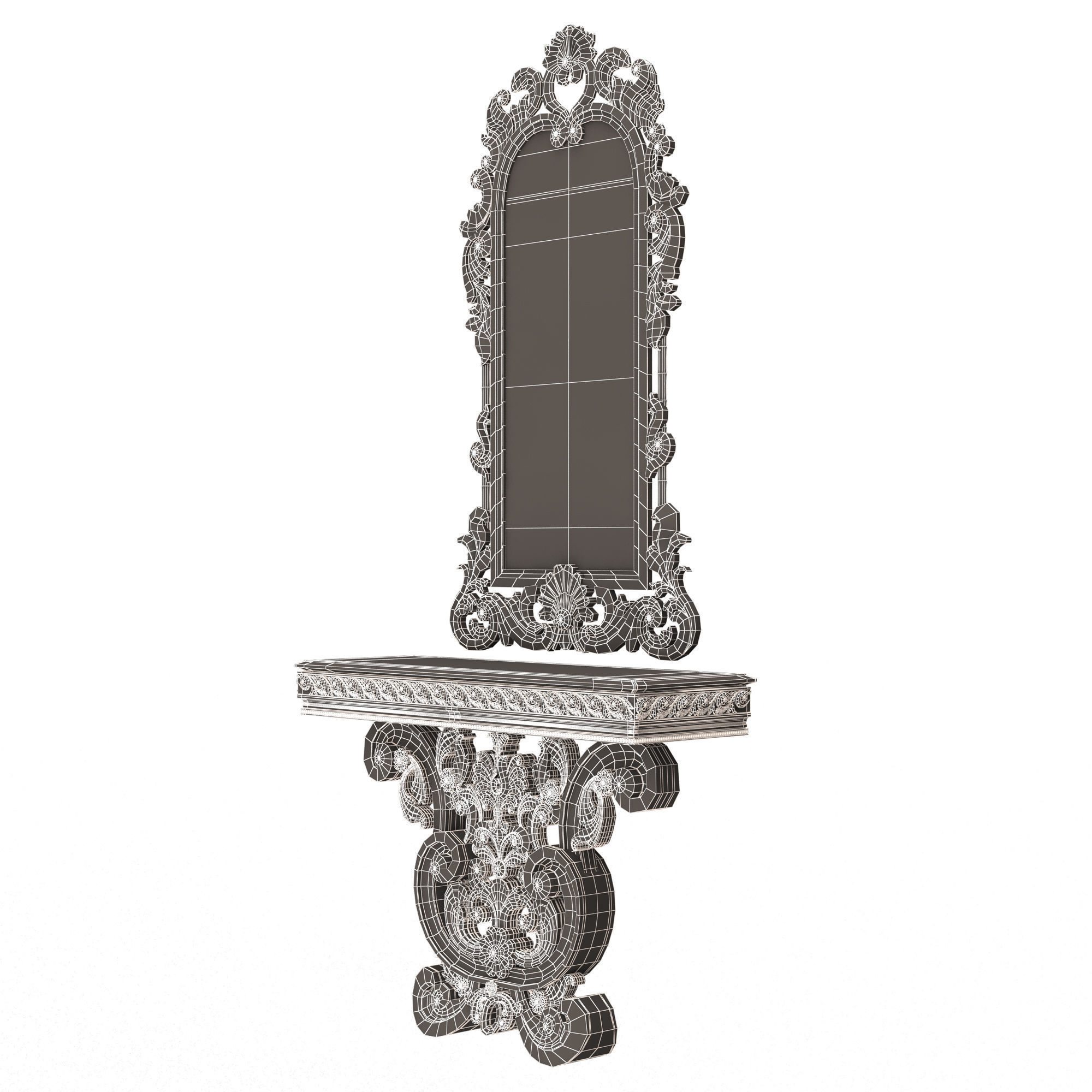 Classic Console Table Collection Low-poly 3D model_51