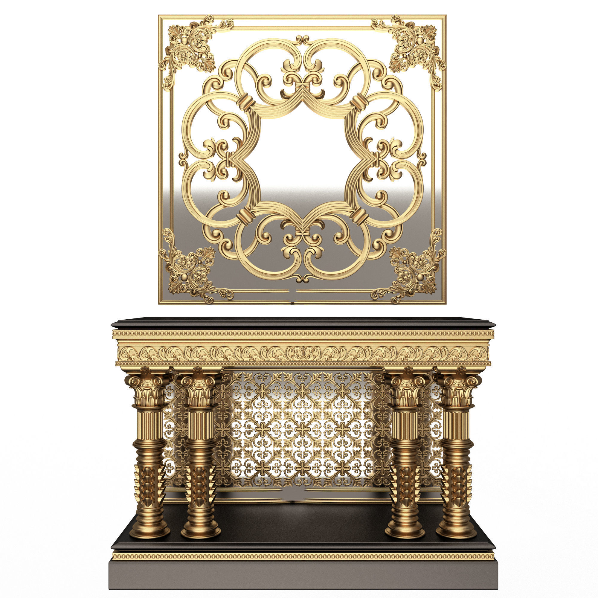 Classic Console Table Collection Low-poly 3D model_66