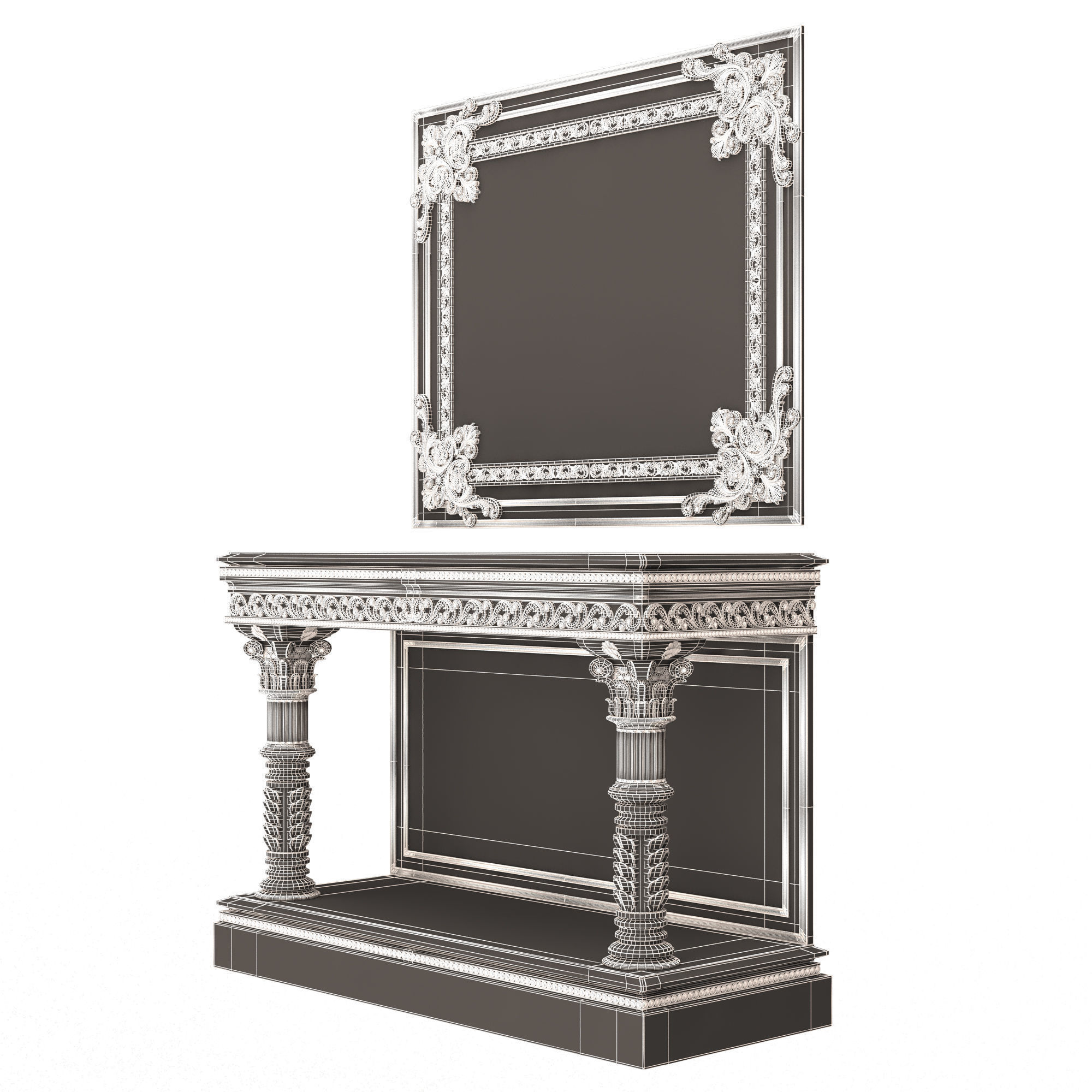 Classic Console Table Collection Low-poly 3D model_65