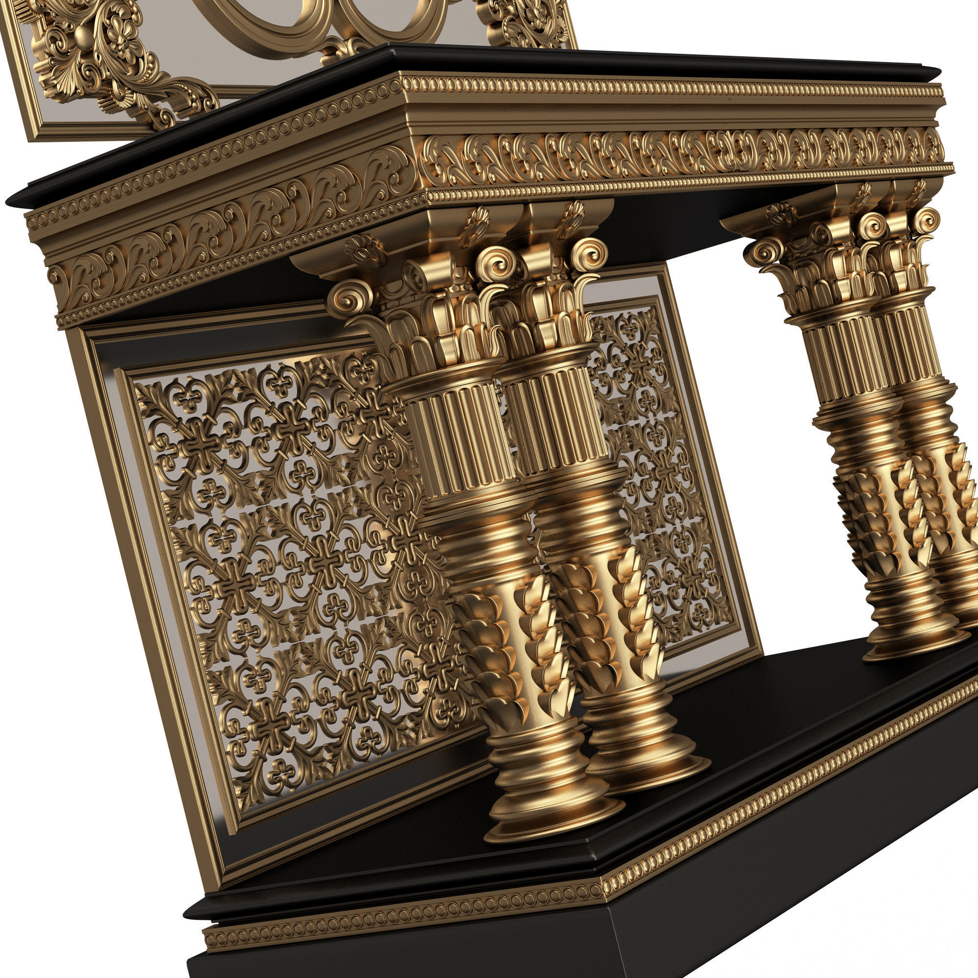 Classic Console Table Collection Low-poly 3D model_71