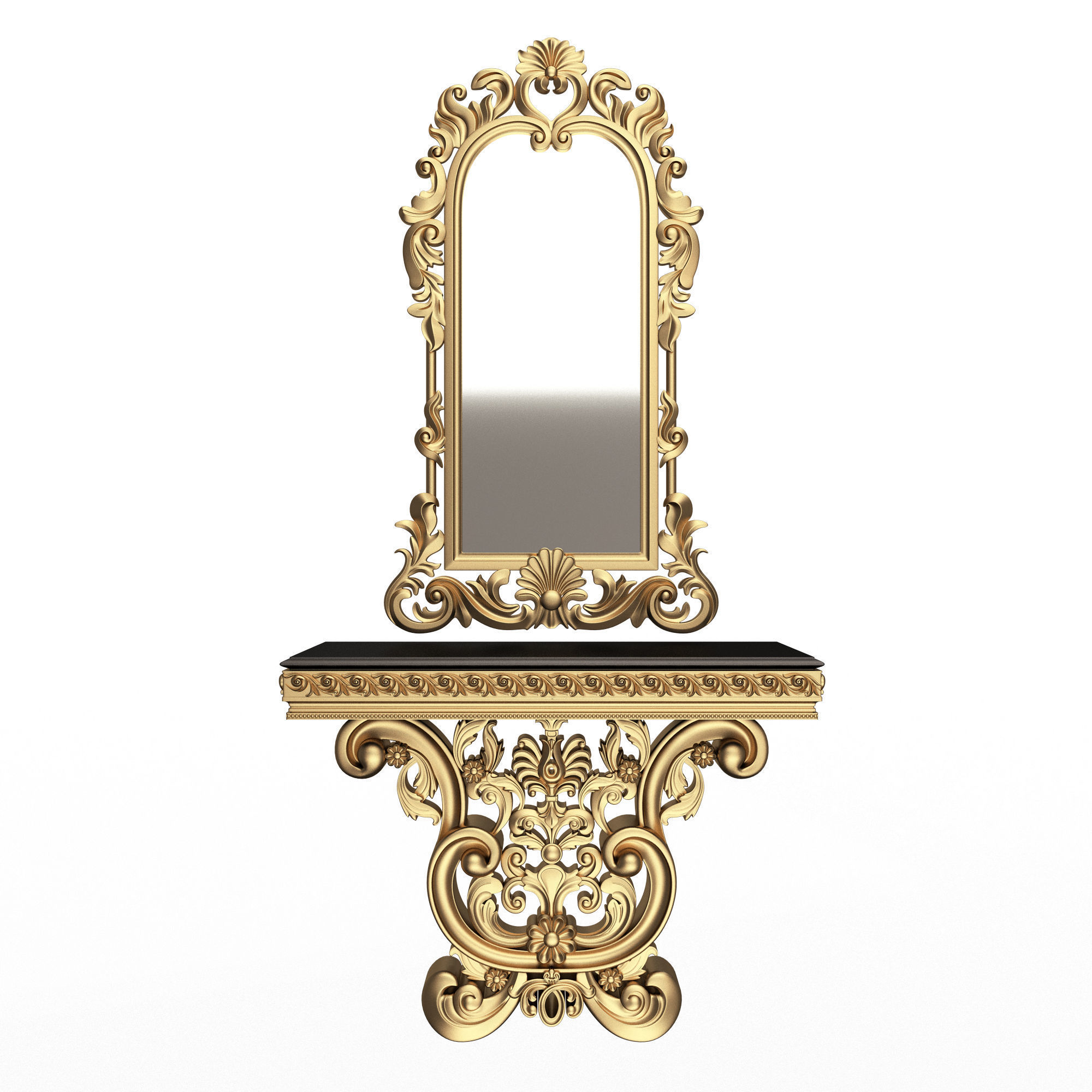 Classic Console Table Collection Low-poly 3D model_45