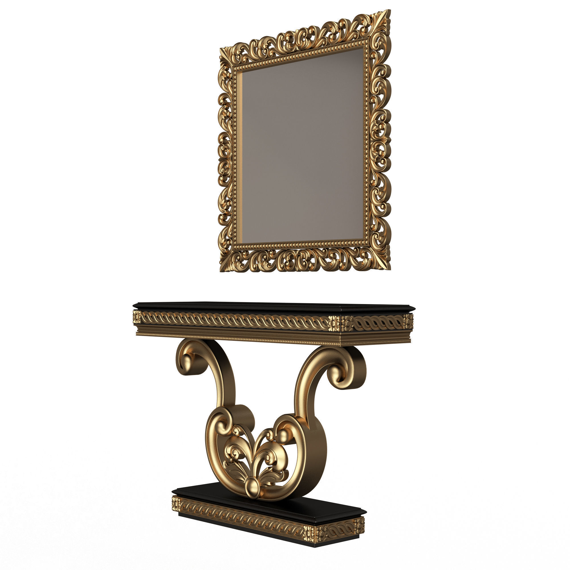 Classic Console Table Collection Low-poly 3D model_96