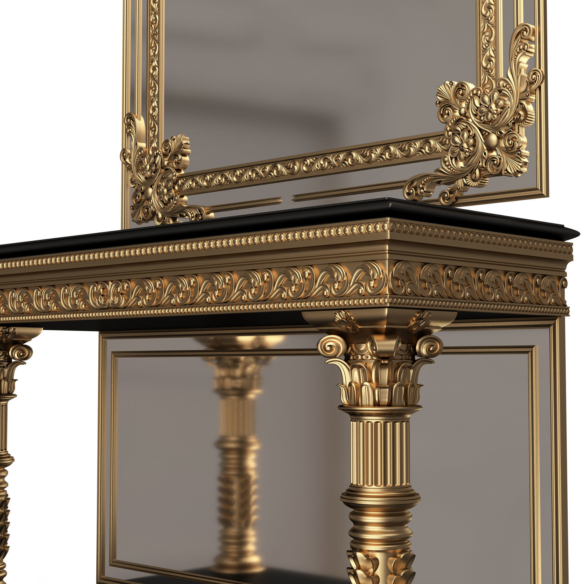 Classic Console Table Collection Low-poly 3D model_63