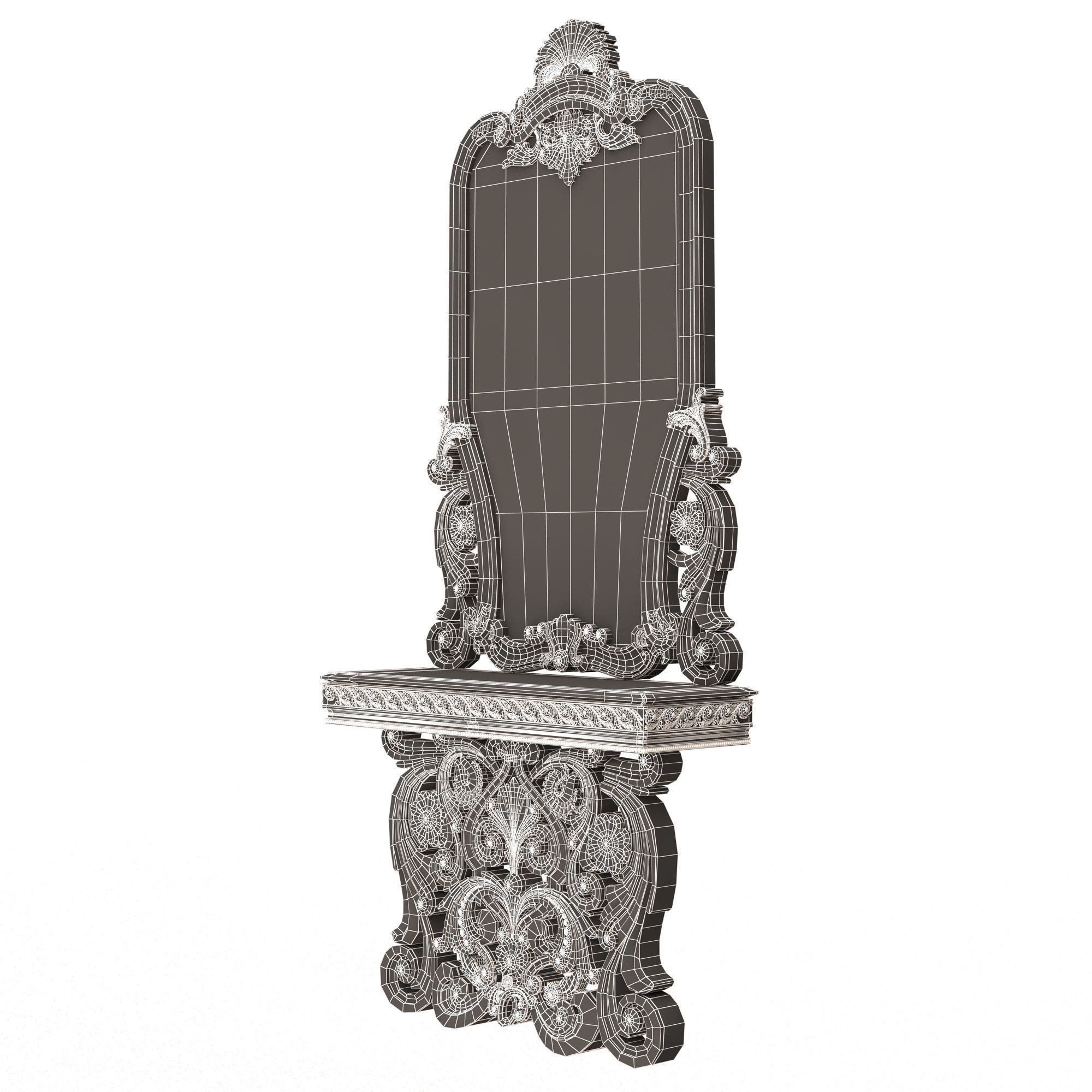 Classic Console Table Collection Low-poly 3D model_58