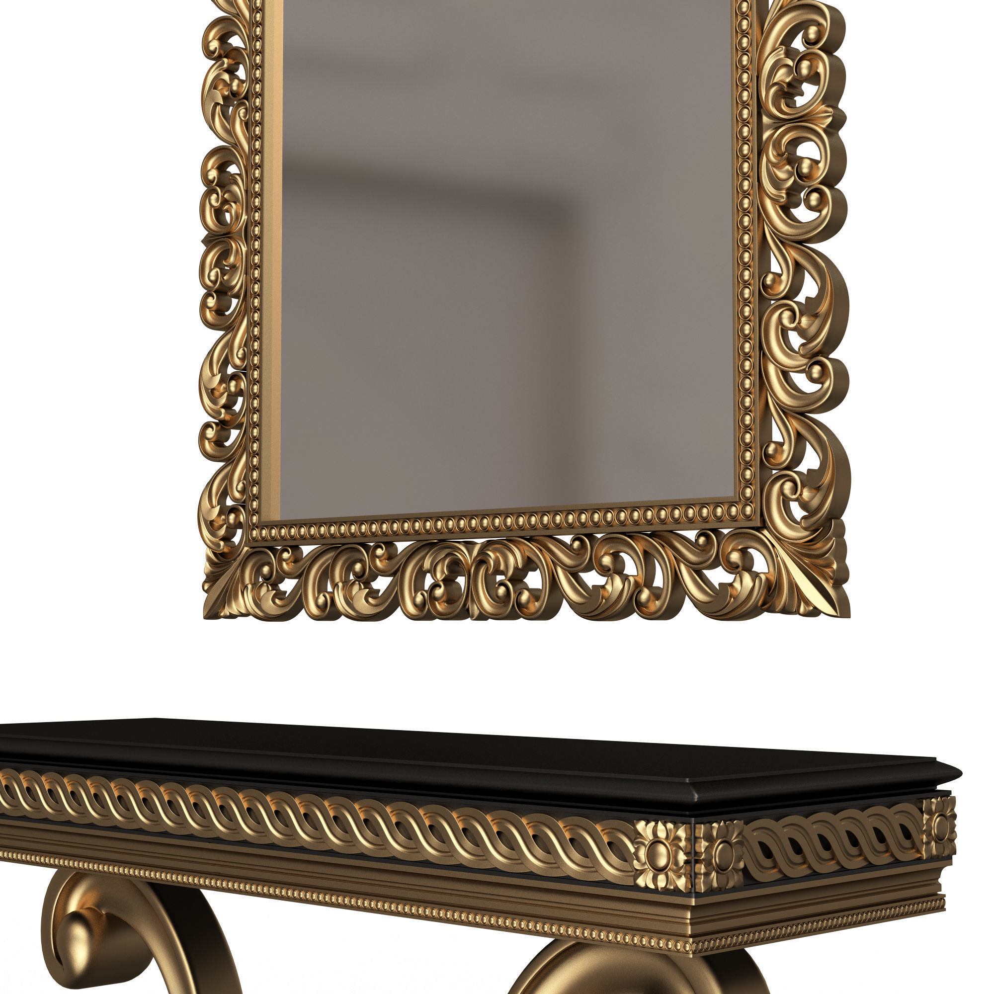 Classic Console Table Collection Low-poly 3D model_98