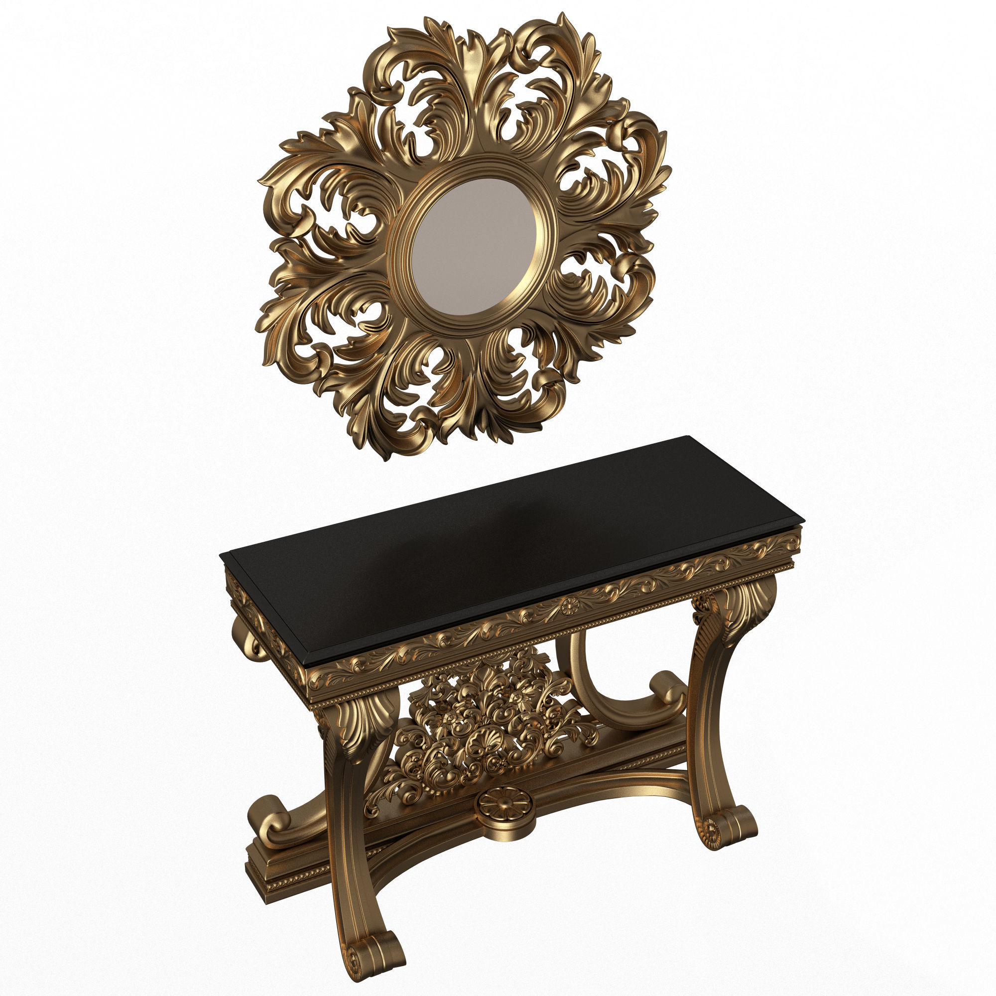 Classic Console Table Collection Low-poly 3D model_81