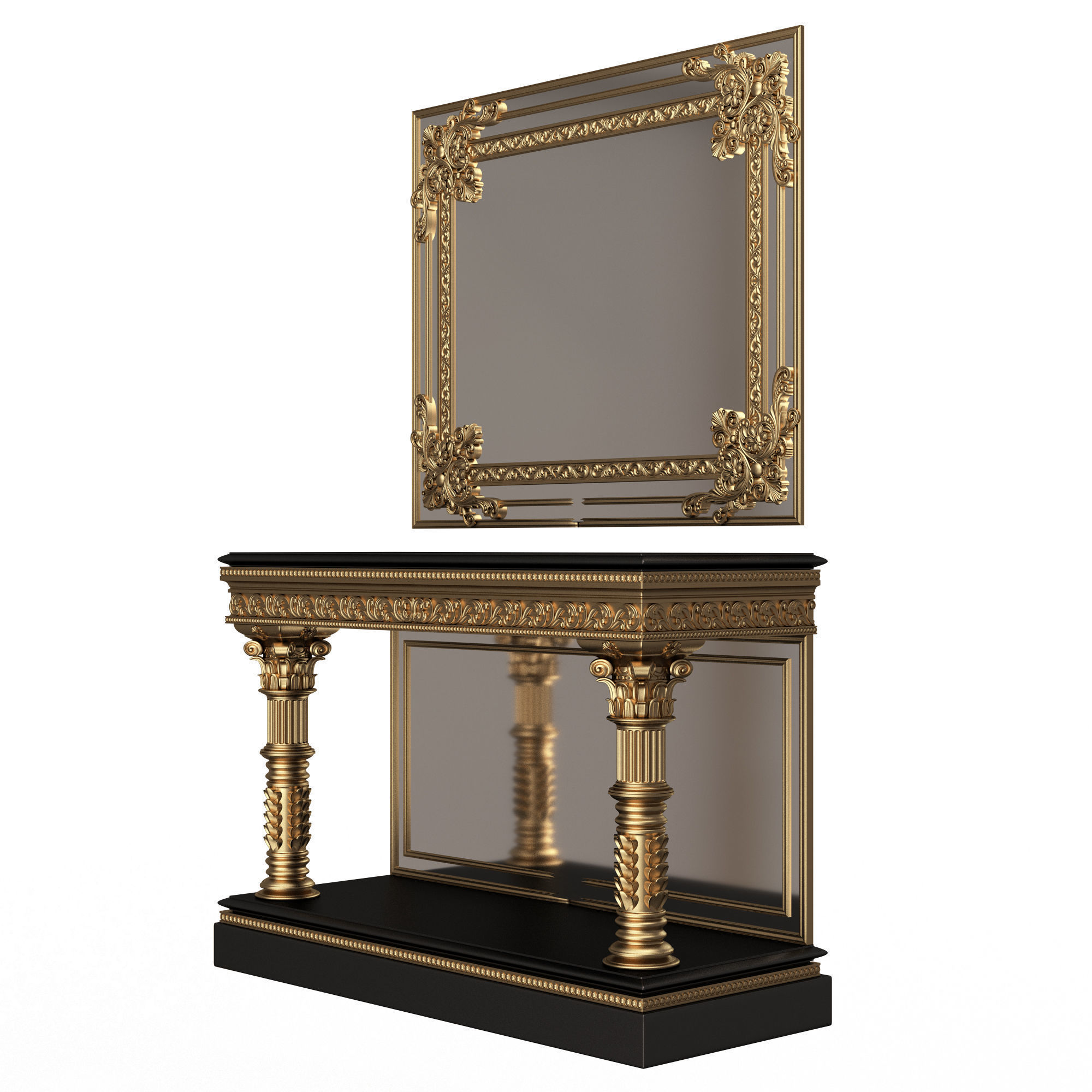 Classic Console Table Collection Low-poly 3D model_61