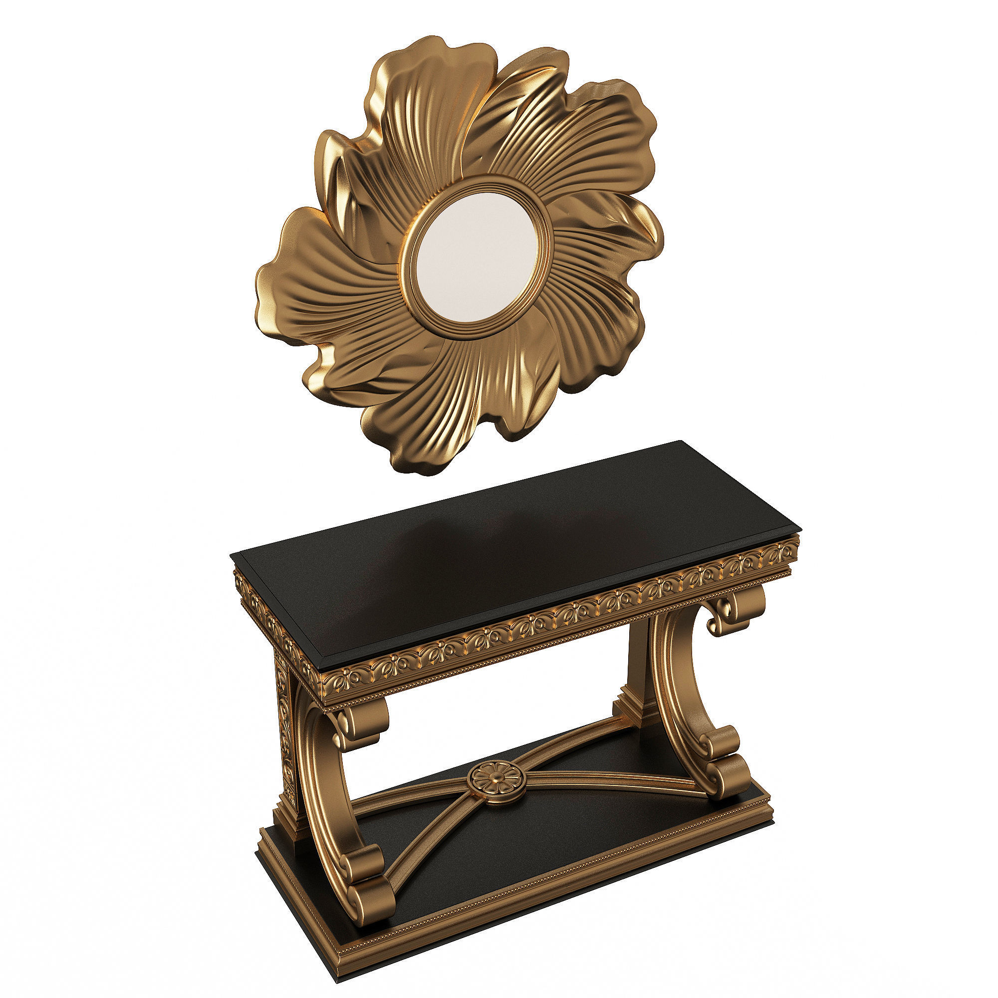 Classic Console Table Collection Low-poly 3D model_91